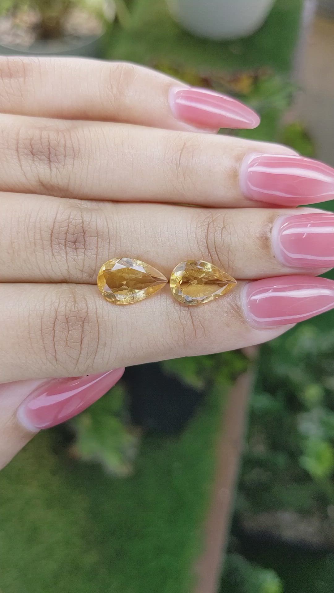 4.90 Ct.Tw.Total Carat Weight Citrine Pair from Brazil Size Video