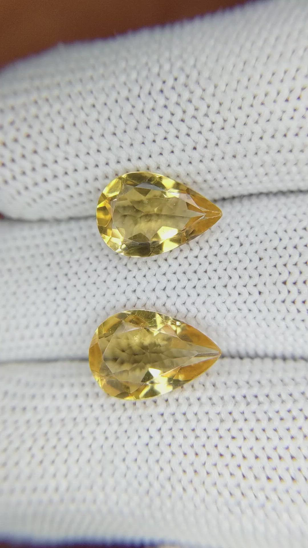 4.90 Ct.Tw.Total Carat Weight Citrine Pair from Brazil Size Video