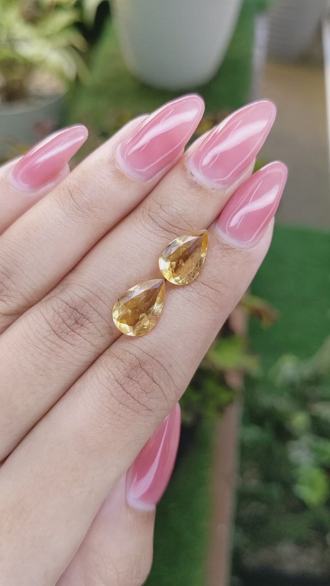 4.90 Ct.Tw.Total Carat Weight Citrine Pair from Brazil Size Video