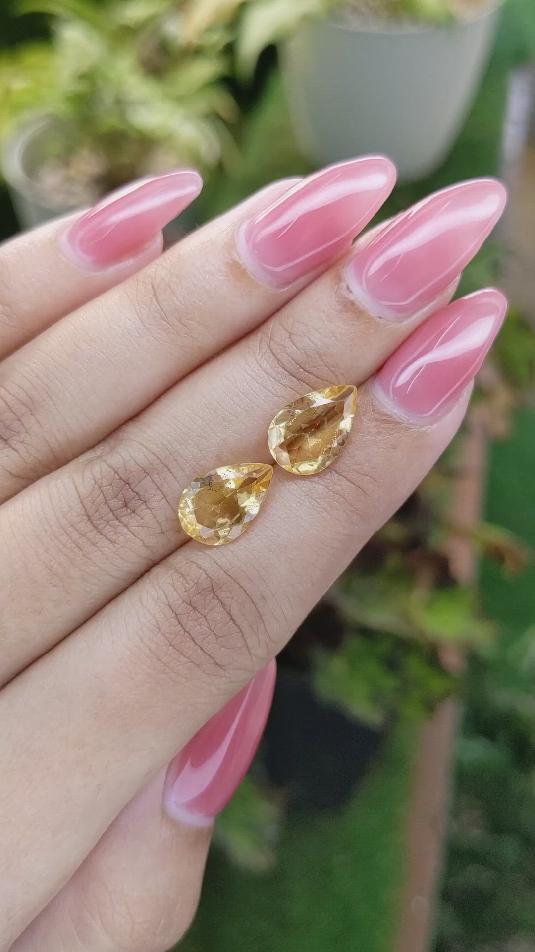 4.62 Ct.Tw.Total Carat Weight Citrine Pair from Brazil Size Video