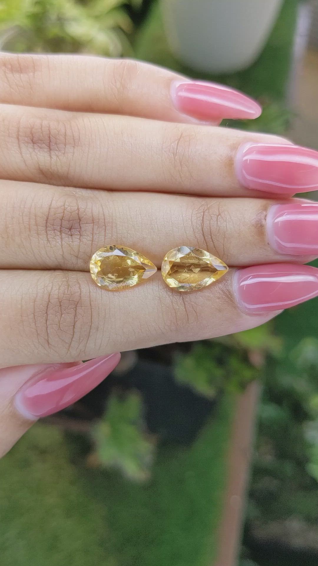 4.62 Ct.Tw.Total Carat Weight Citrine Pair from Brazil Size Video