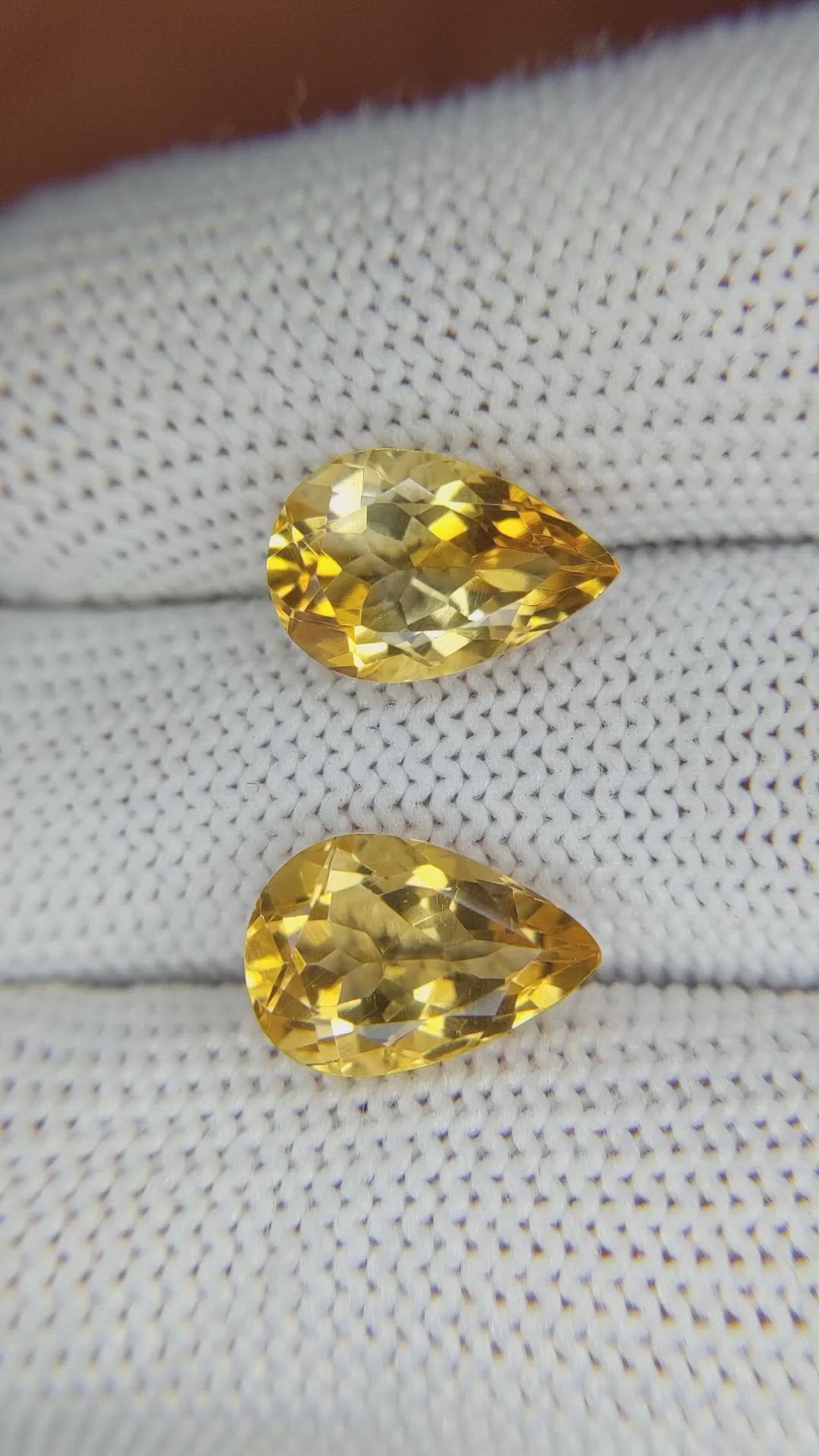 5.63 Ct.Tw.Total Carat Weight Citrine Pair from Brazil Size Video