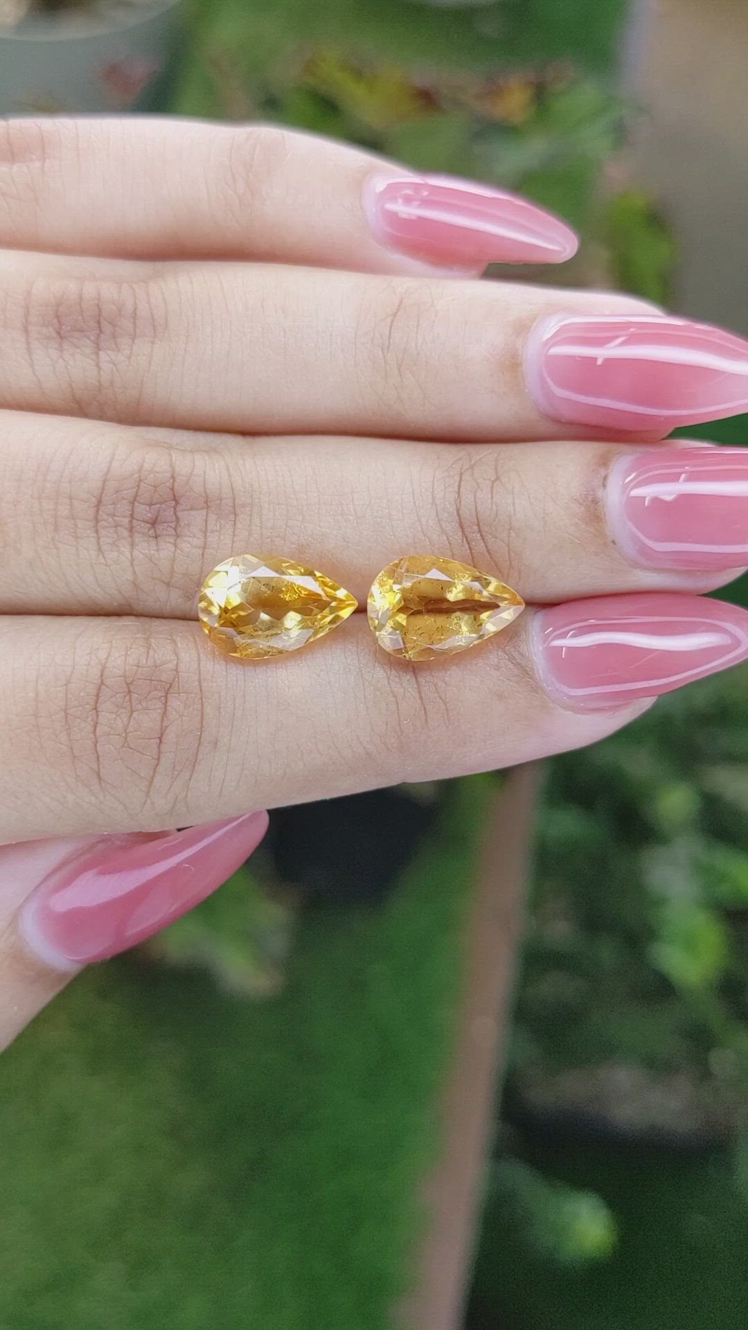 5.63 Ct.Tw.Total Carat Weight Citrine Pair from Brazil Size Video