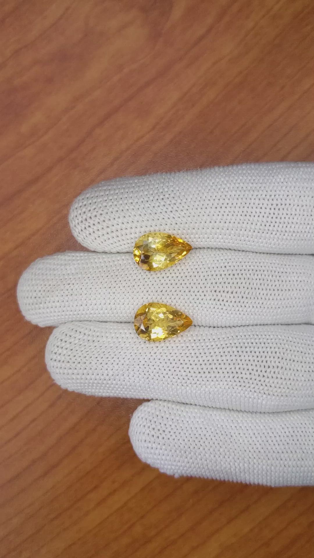5.63 Ct.Tw.Total Carat Weight Citrine Pair from Brazil Size Video