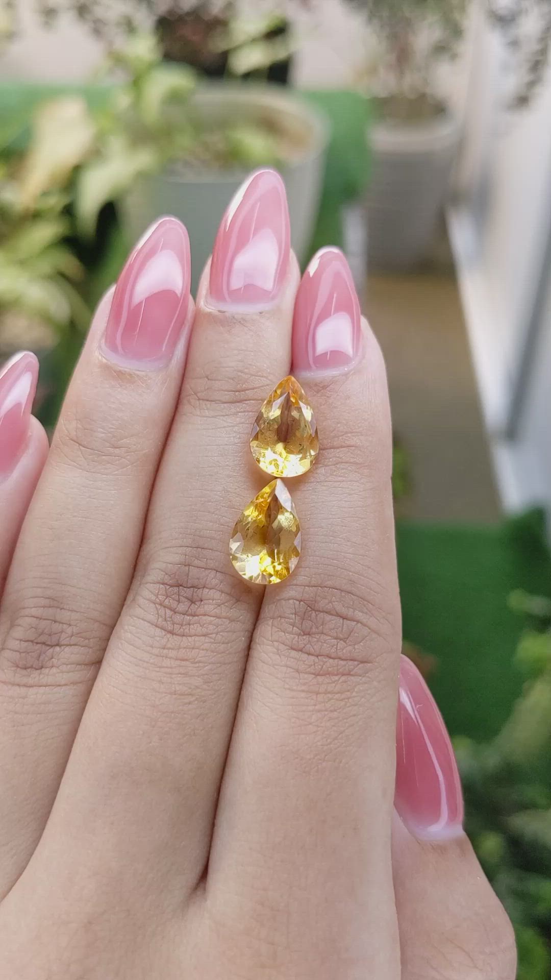 5.63 Ct.Tw.Total Carat Weight Citrine Pair from Brazil Size Video
