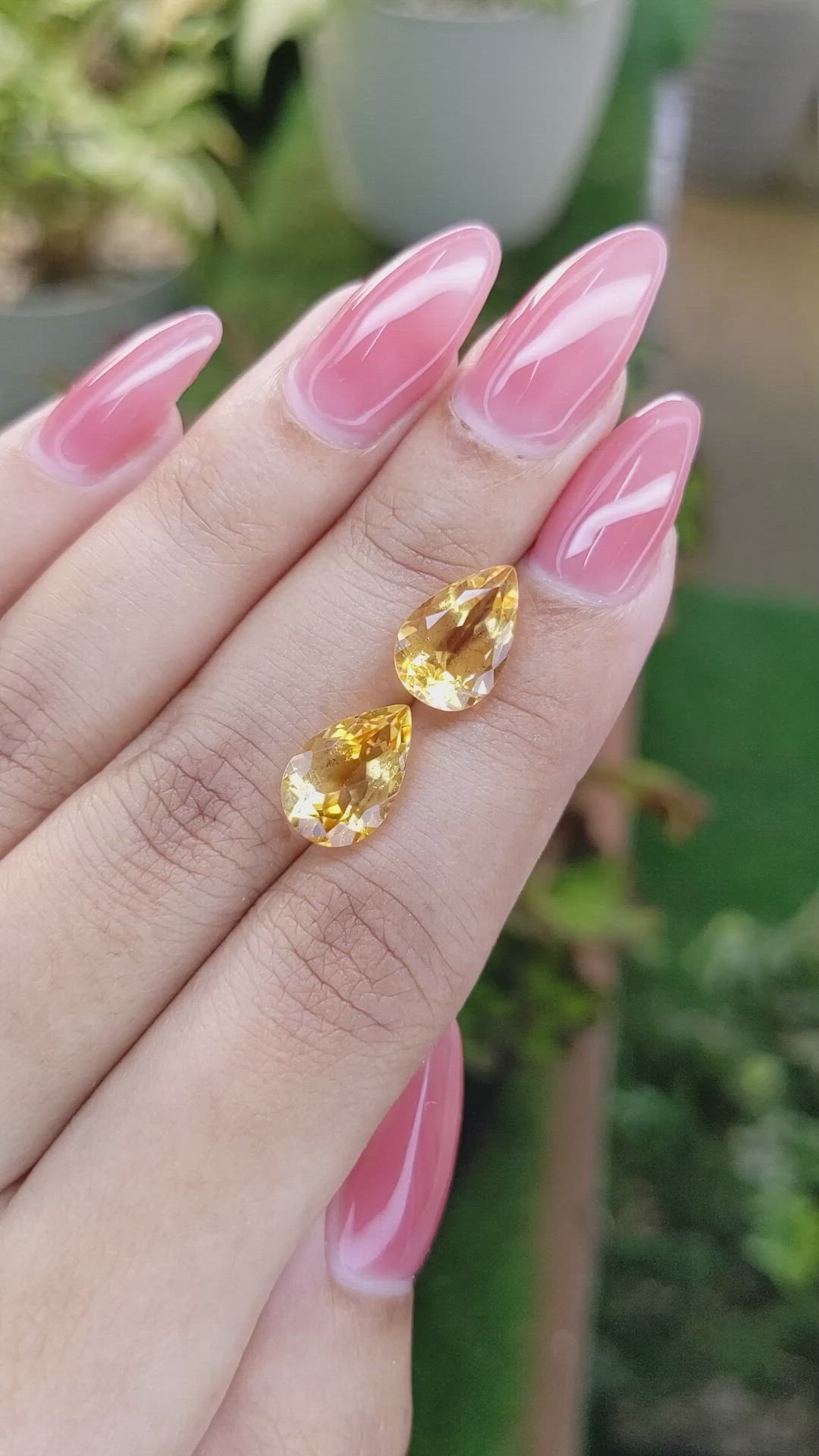 5.63 Ct.Tw.Total Carat Weight Citrine Pair from Brazil Size Video