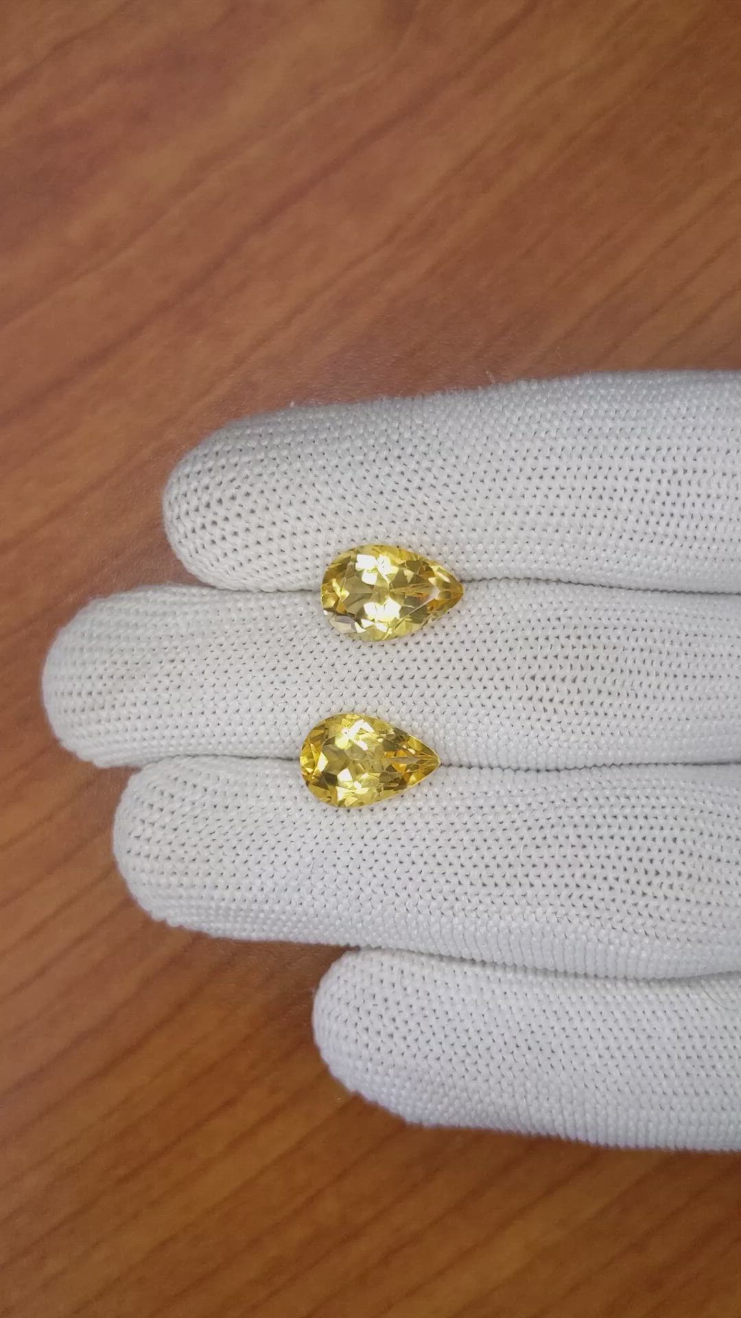 5.83 Ct.Tw.Total Carat Weight Citrine Pair from Brazil Size Video