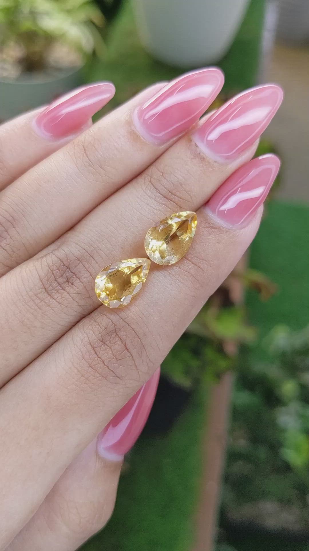 5.83 Ct.Tw.Total Carat Weight Citrine Pair from Brazil Size Video