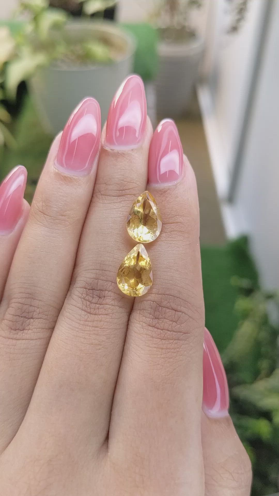 5.83 Ct.Tw.Total Carat Weight Citrine Pair from Brazil Size Video