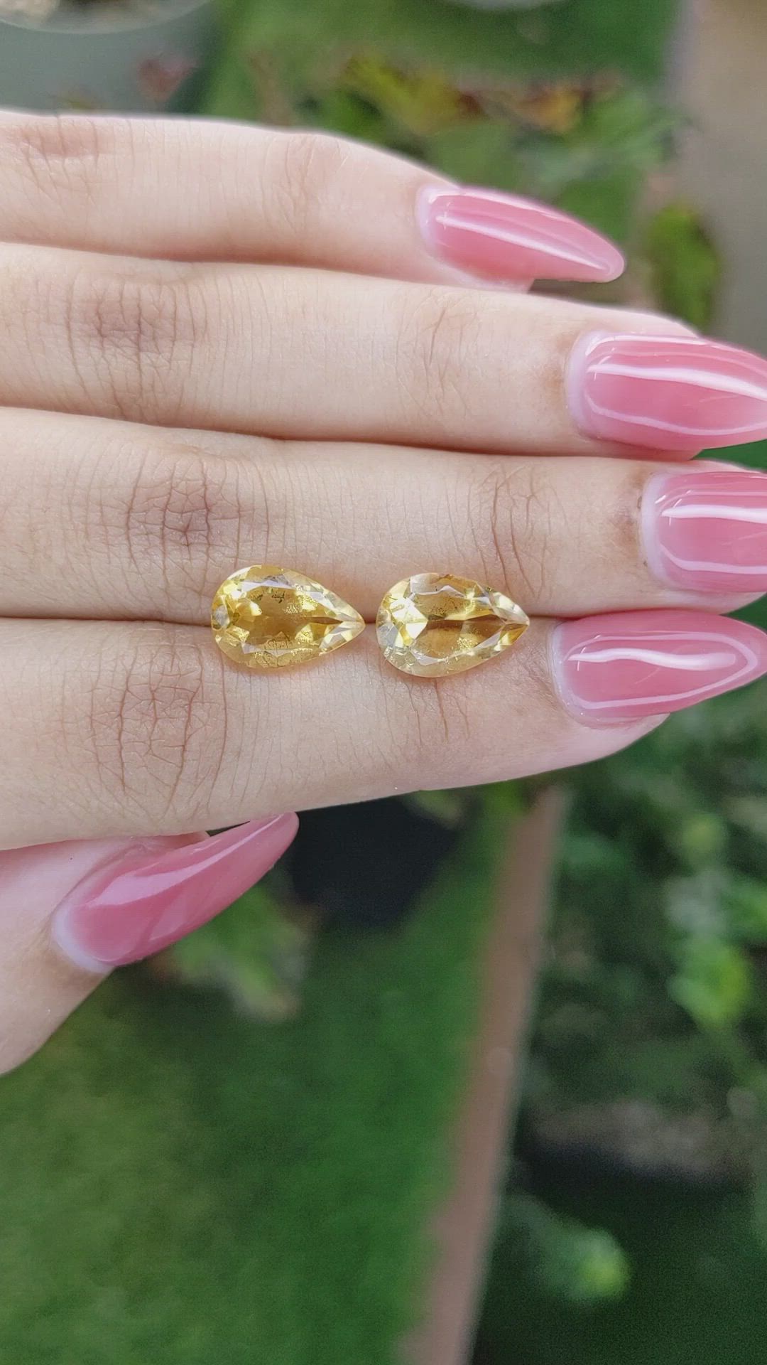 5.83 Ct.Tw.Total Carat Weight Citrine Pair from Brazil Size Video