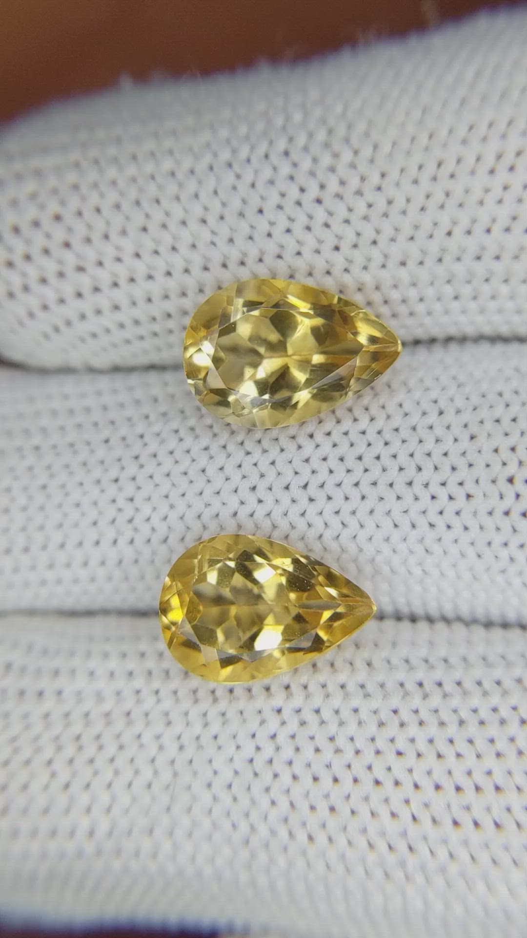 5.83 Ct.Tw.Total Carat Weight Citrine Pair from Brazil Size Video