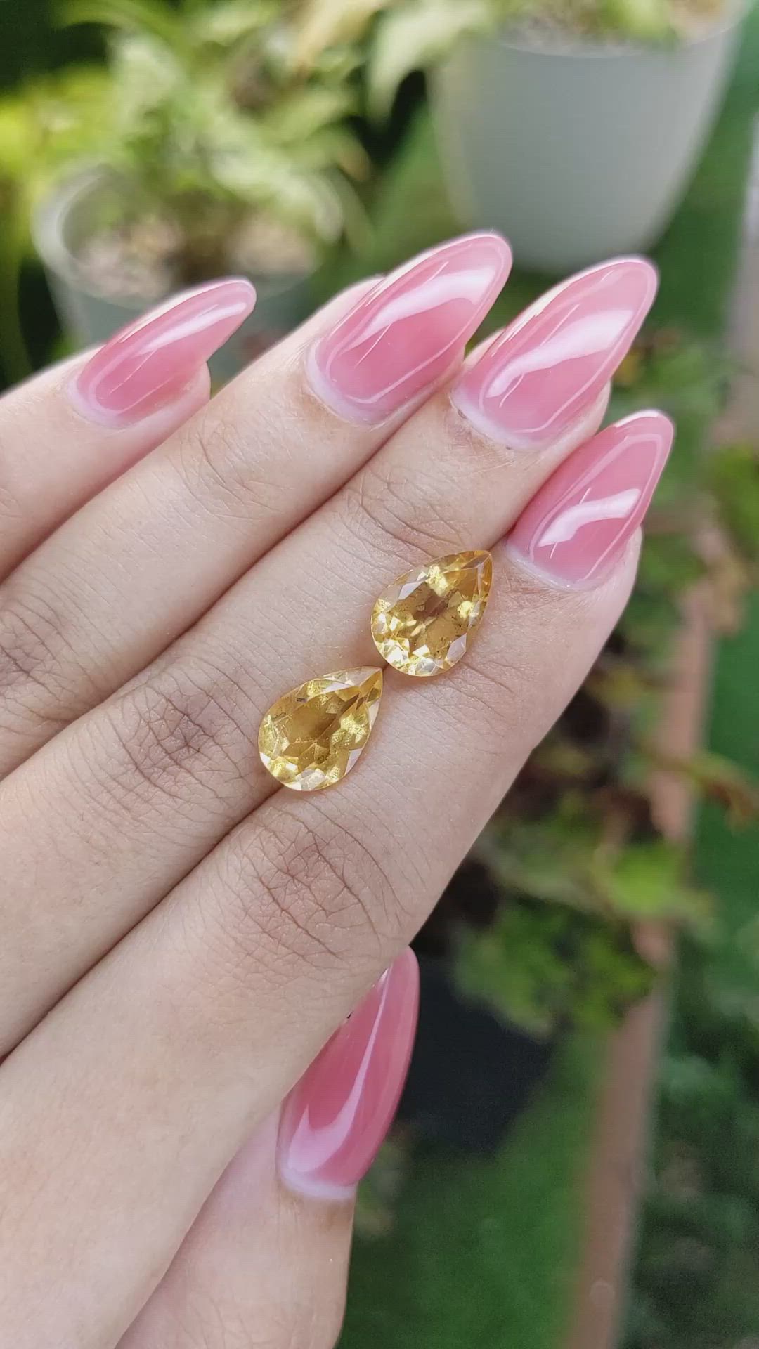 5.50 Ct.Tw.Total Carat Weight Citrine Pair from Brazil Size Video