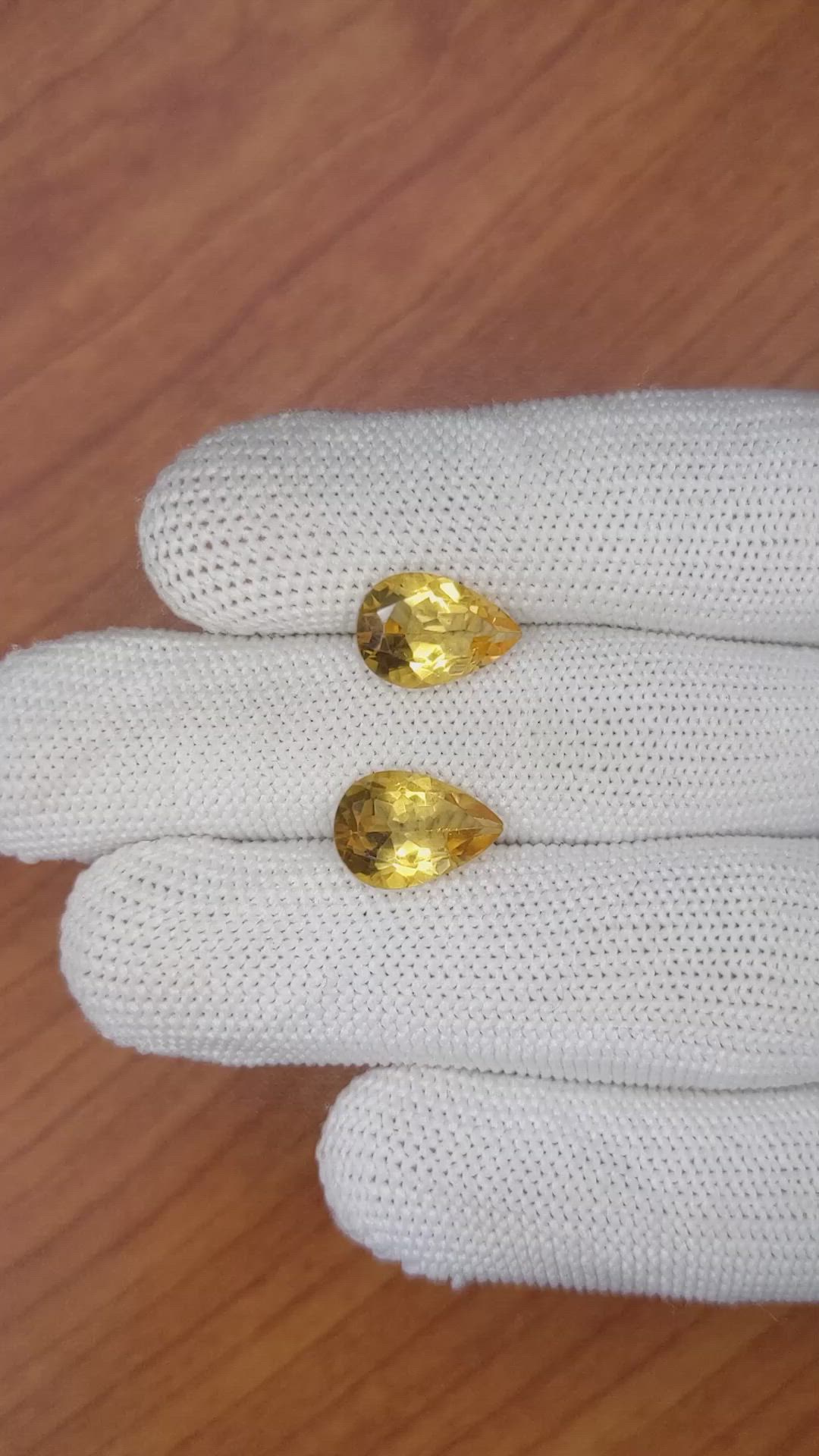5.50 Ct.Tw.Total Carat Weight Citrine Pair from Brazil Size Video