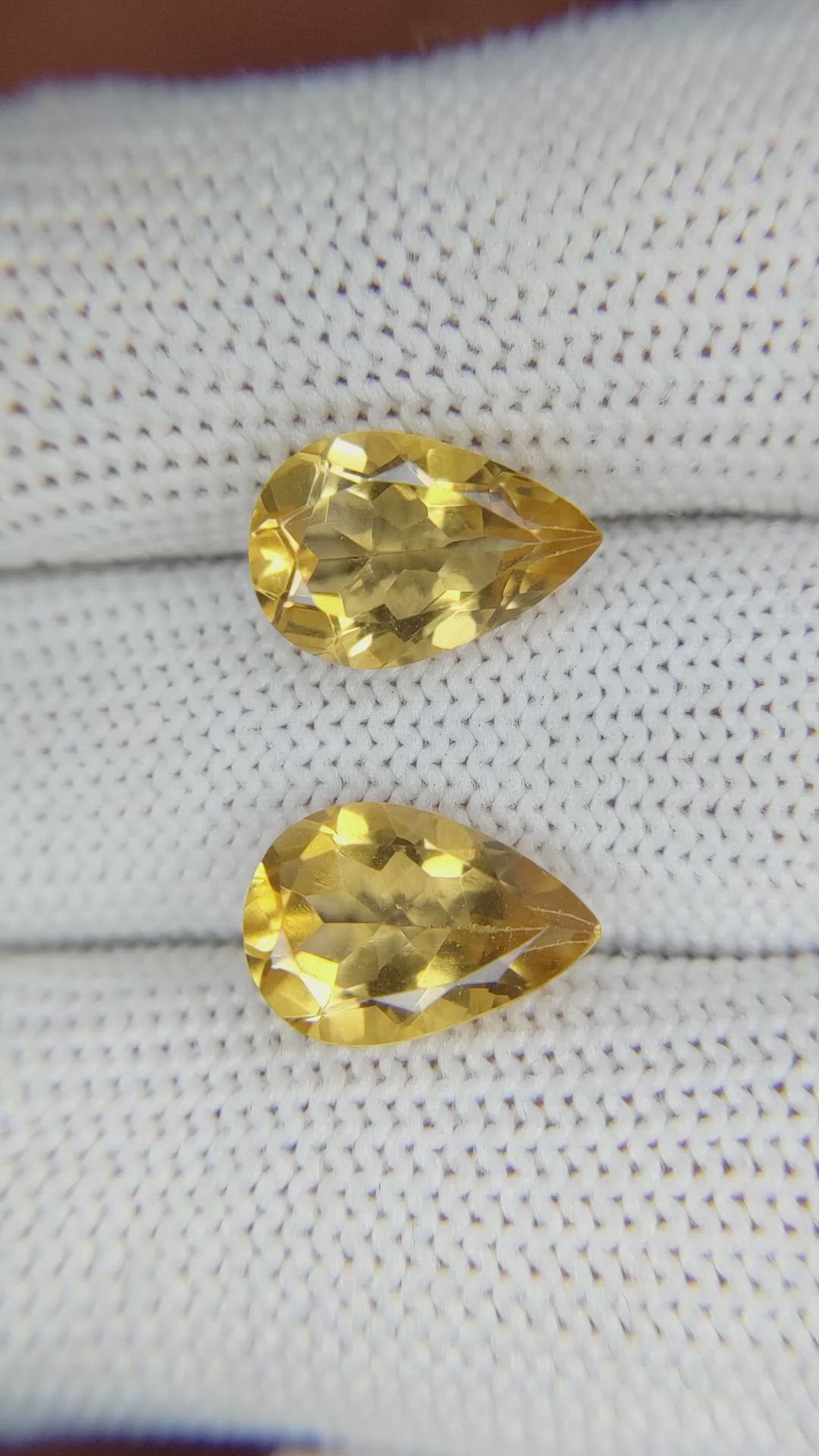 5.50 Ct.Tw.Total Carat Weight Citrine Pair from Brazil Size Video