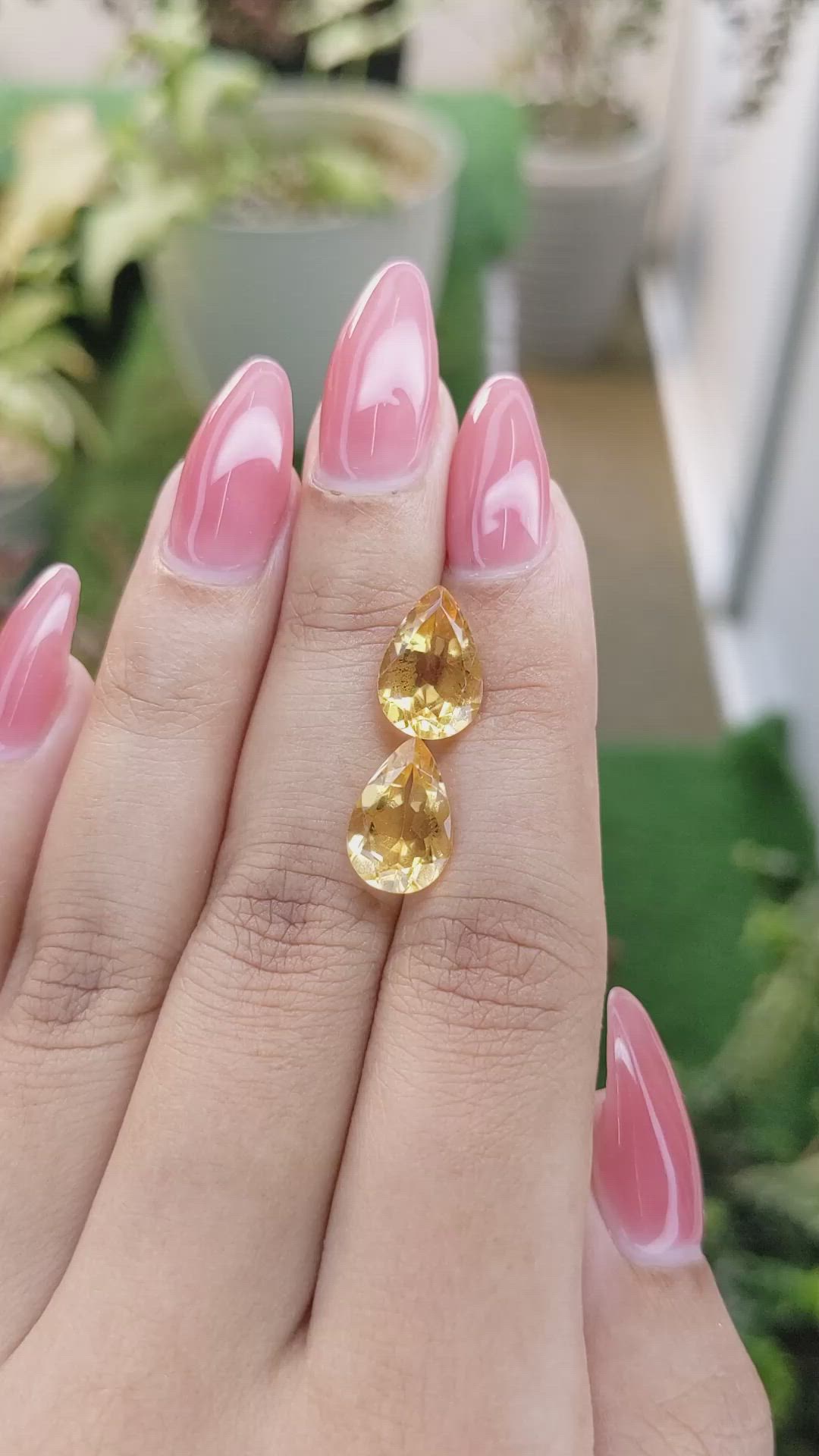 5.50 Ct.Tw.Total Carat Weight Citrine Pair from Brazil Size Video
