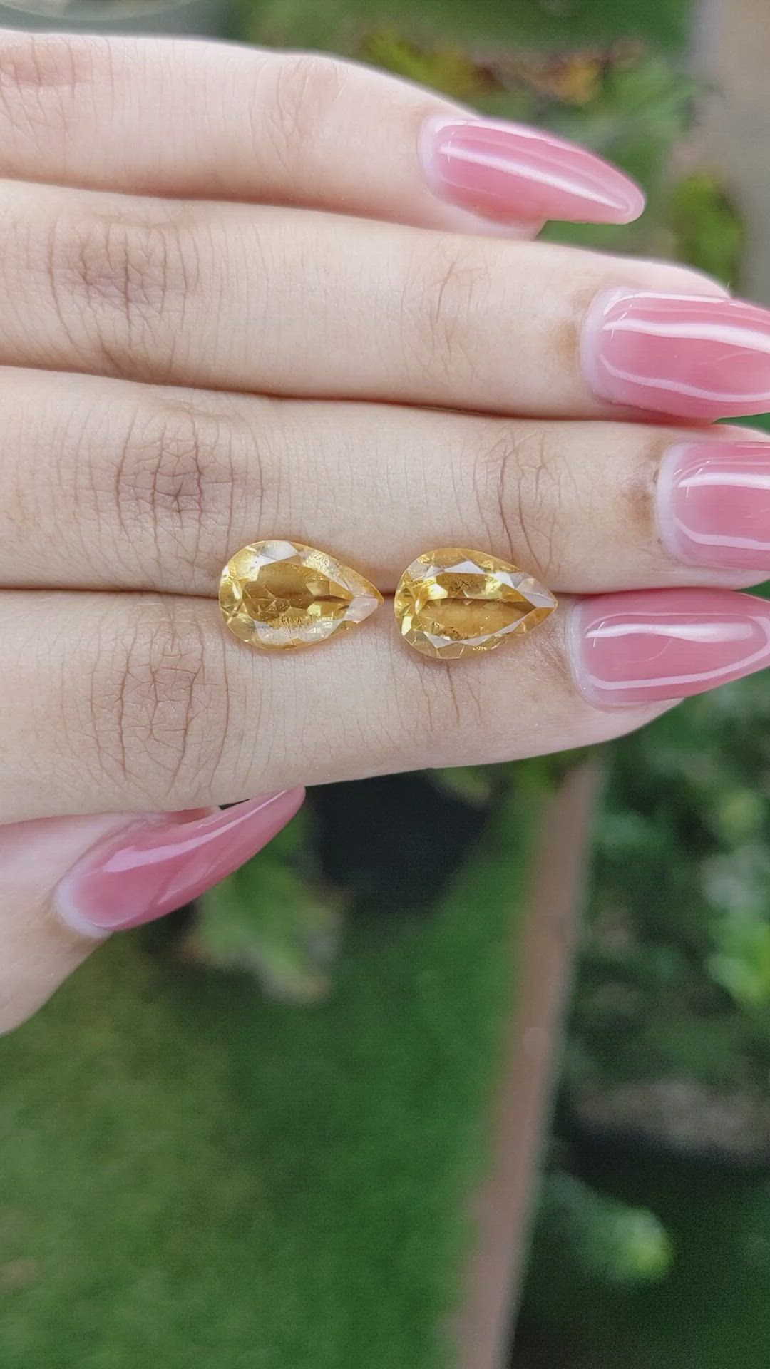 5.50 Ct.Tw.Total Carat Weight Citrine Pair from Brazil Size Video
