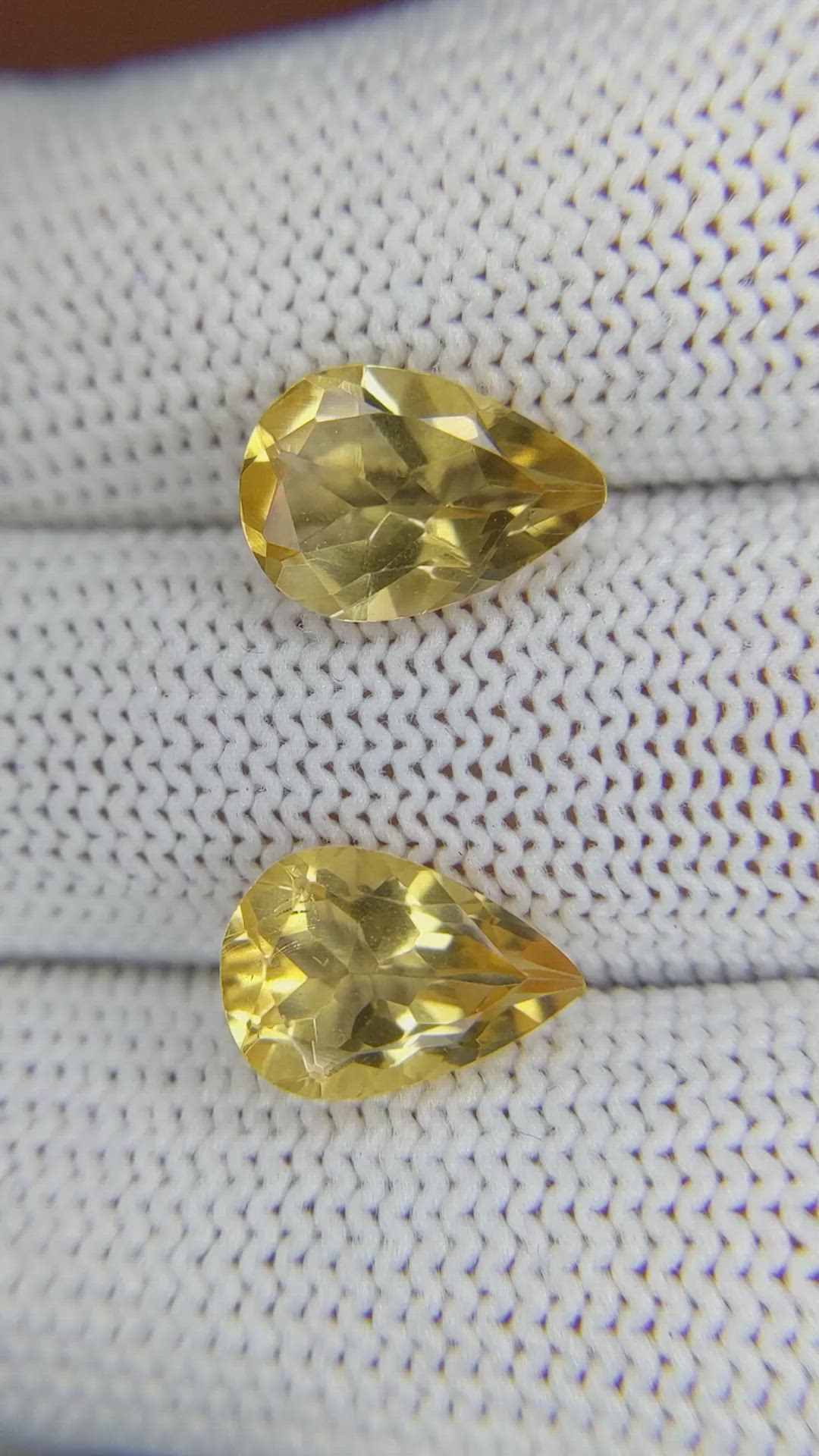 4.72 Ct.Tw.Total Carat Weight Citrine Pair from Brazil Size Video