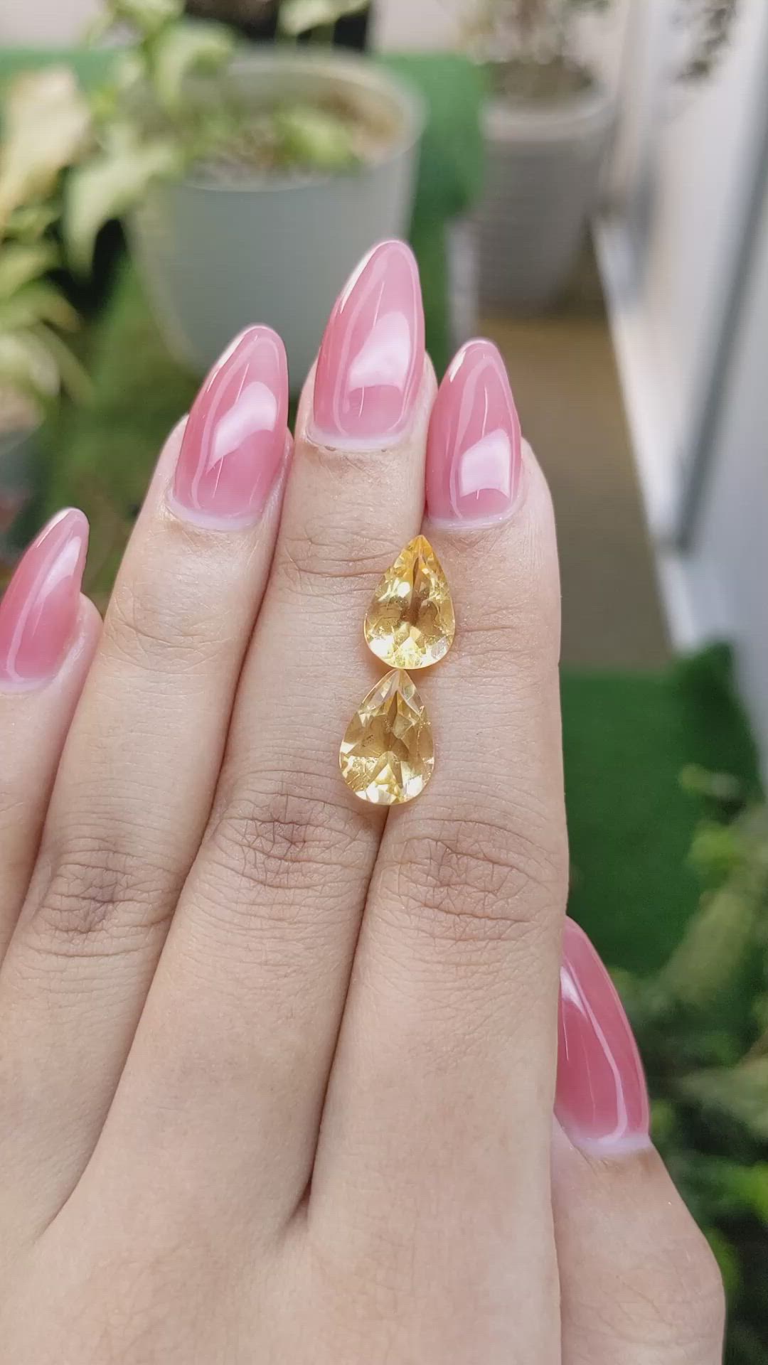 4.72 Ct.Tw.Total Carat Weight Citrine Pair from Brazil Size Video