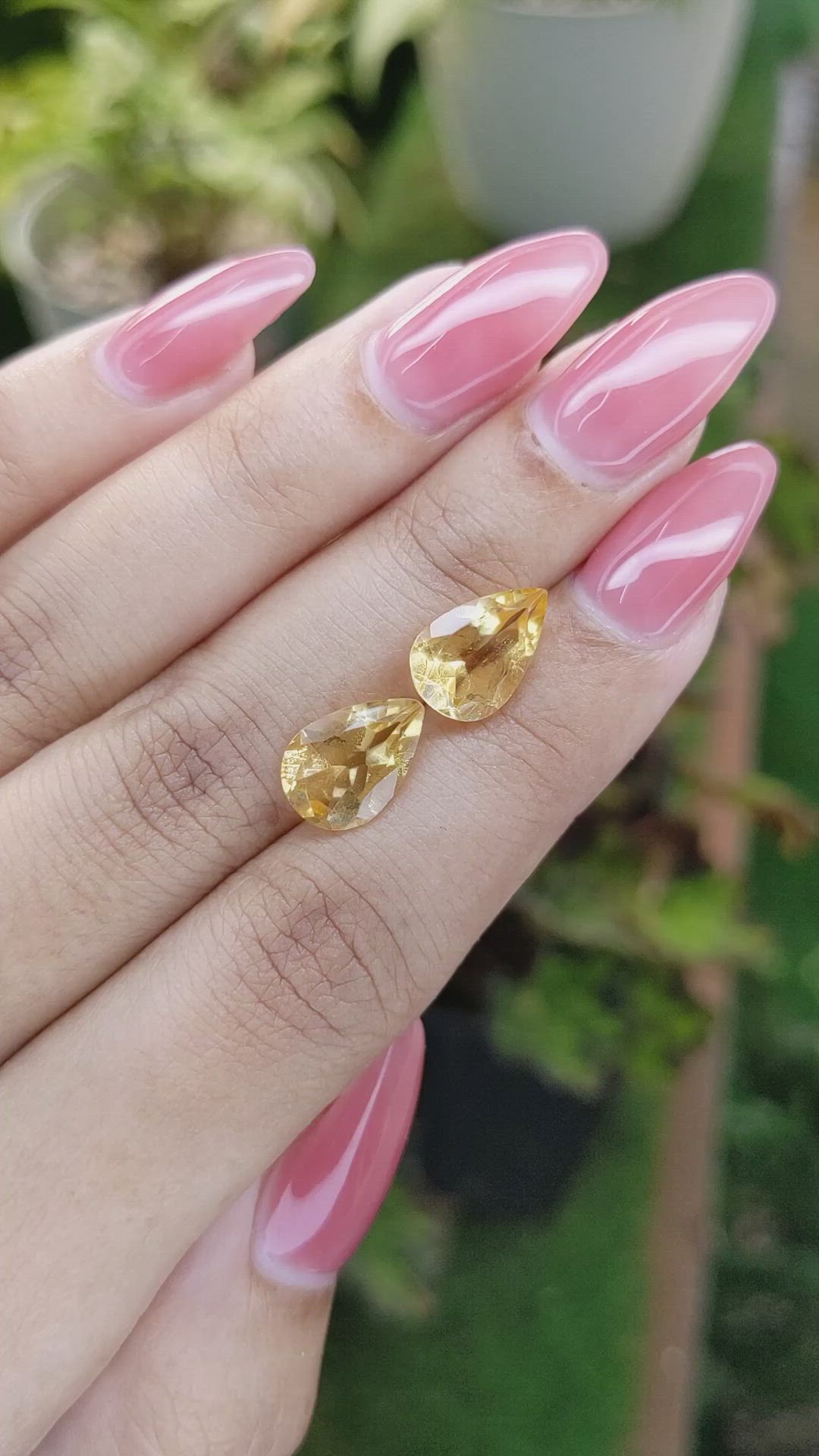 4.72 Ct.Tw.Total Carat Weight Citrine Pair from Brazil Size Video