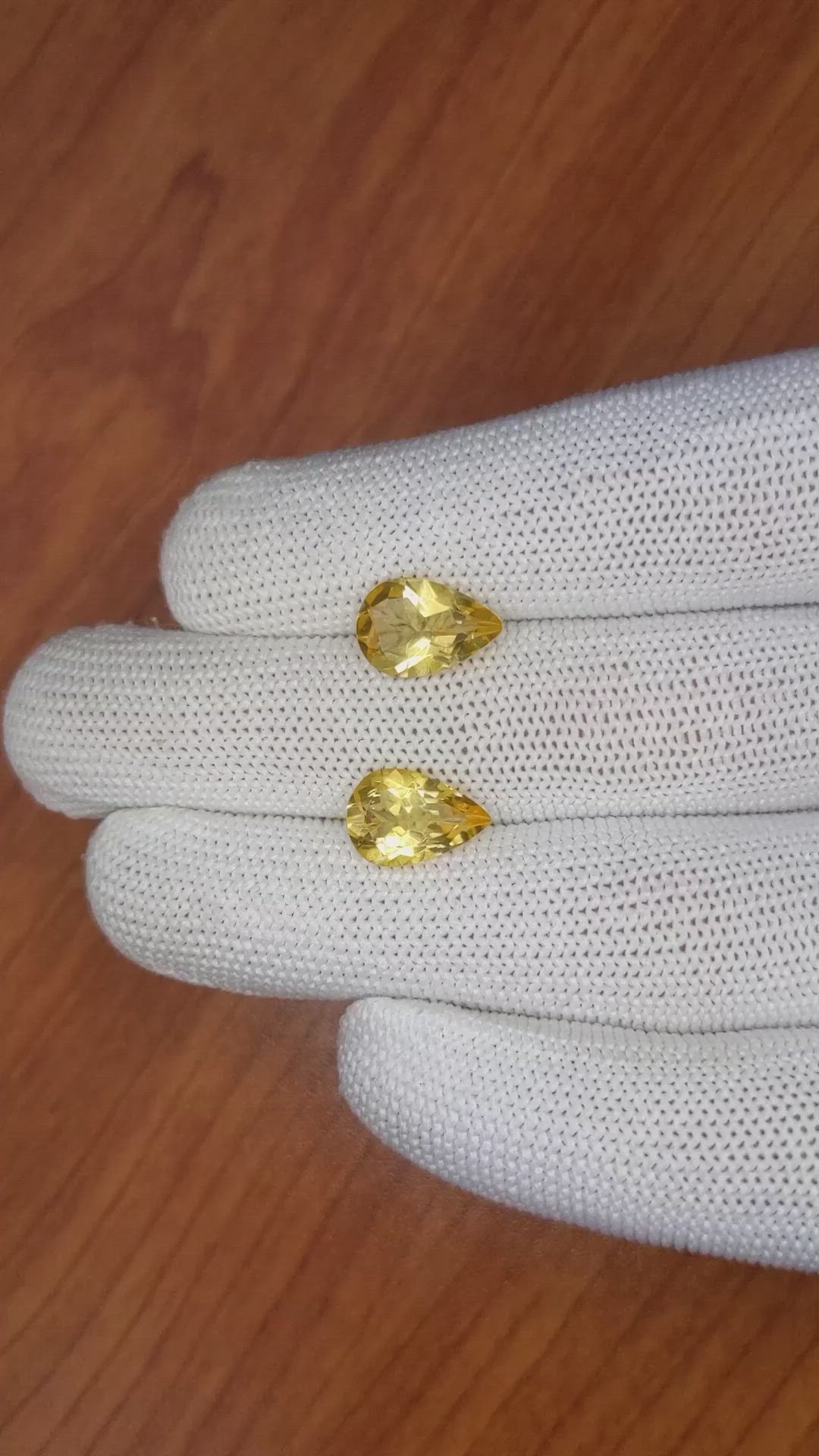 4.72 Ct.Tw.Total Carat Weight Citrine Pair from Brazil Size Video