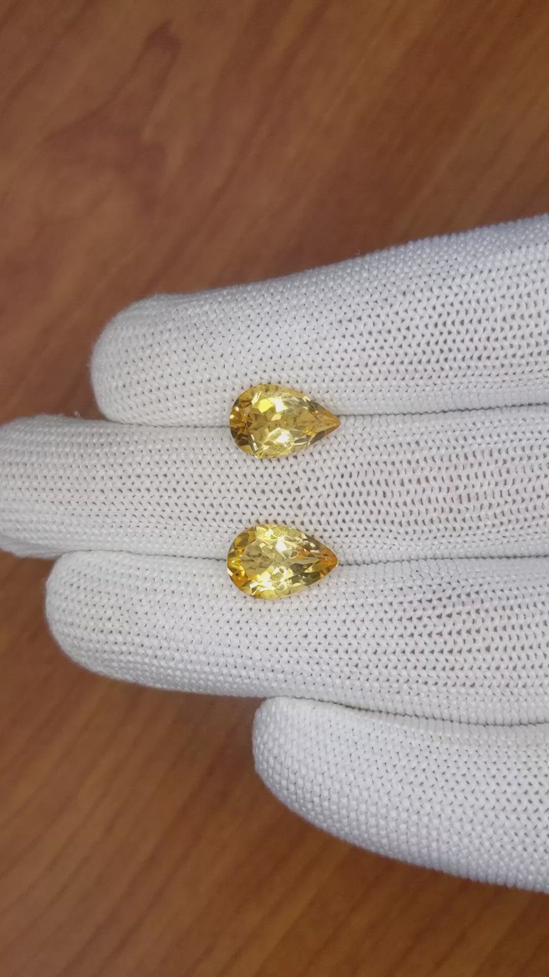 5.14 Ct.Tw.Total Carat Weight Citrine Pair from Brazil Size Video