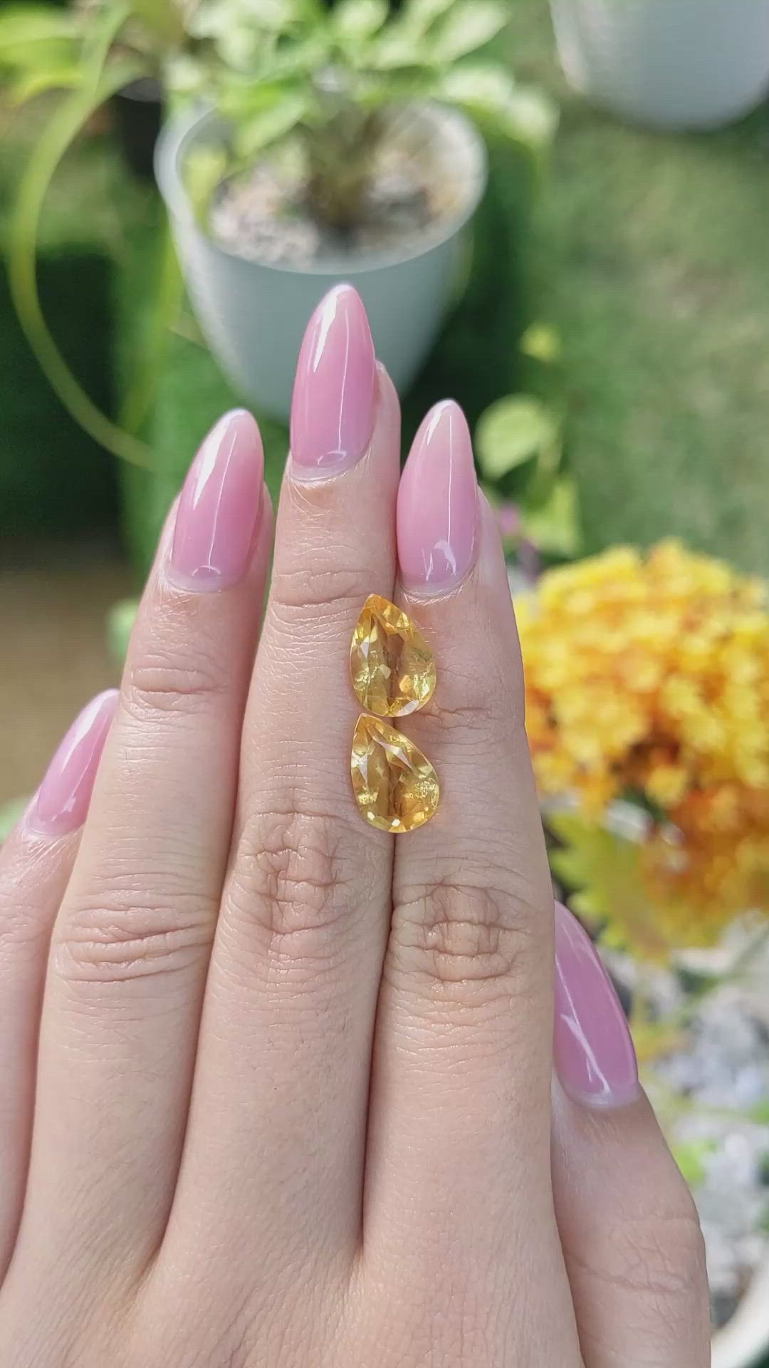 4.76 Ct.Tw.Total Carat Weight Citrine Pair from Brazil Size Video