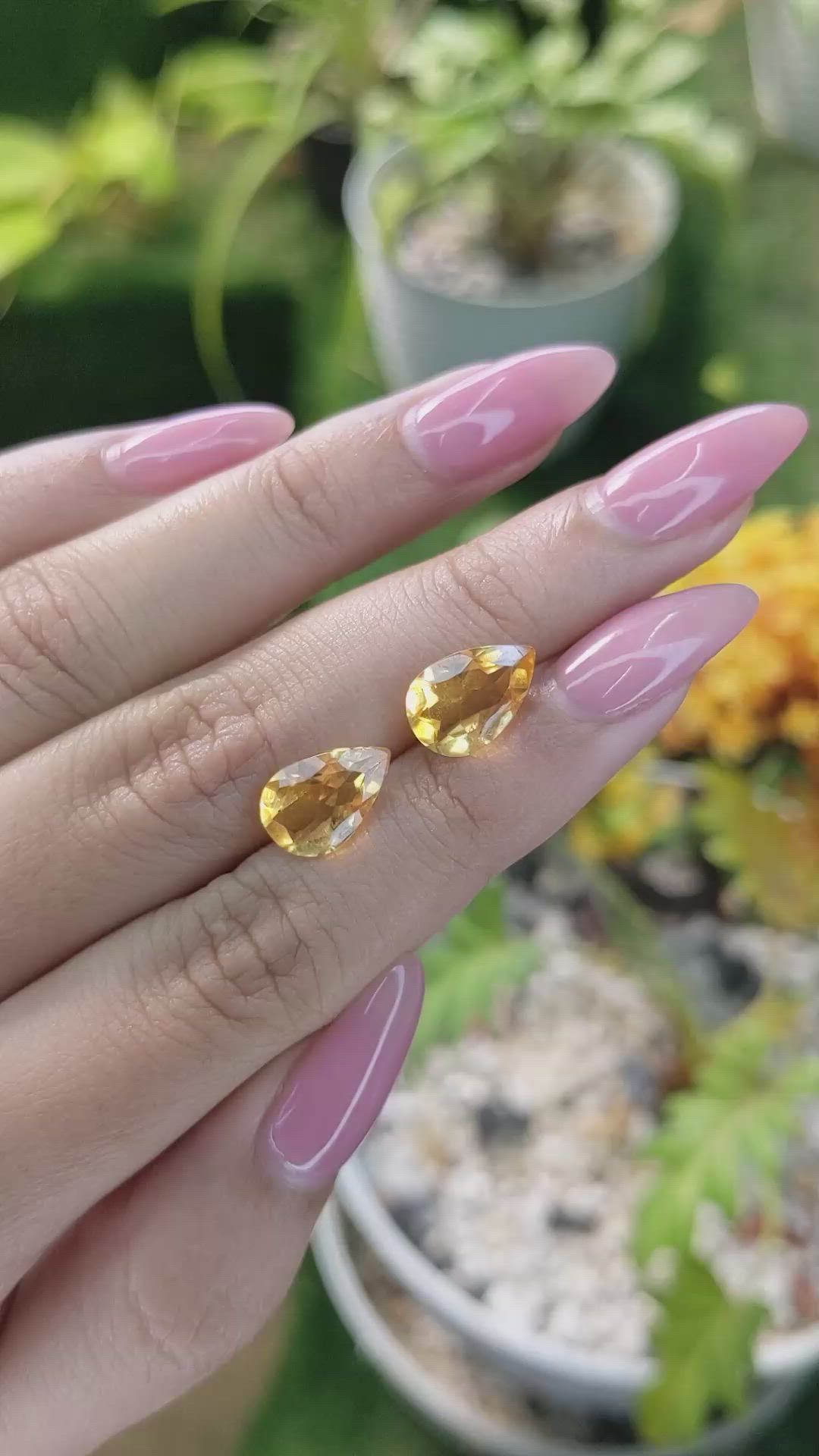 4.76 Ct.Tw.Total Carat Weight Citrine Pair from Brazil Size Video