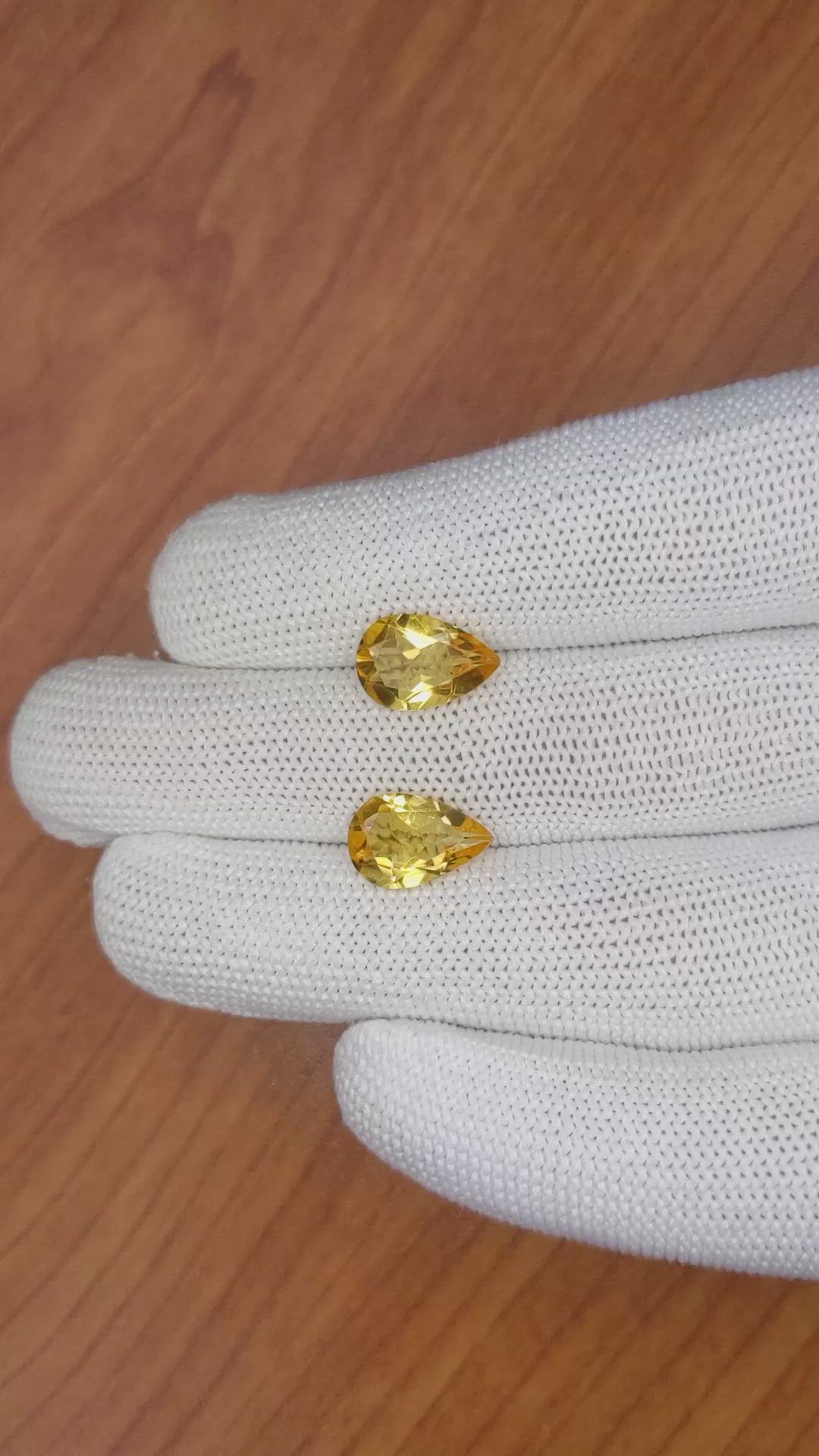 4.76 Ct.Tw.Total Carat Weight Citrine Pair from Brazil Size Video