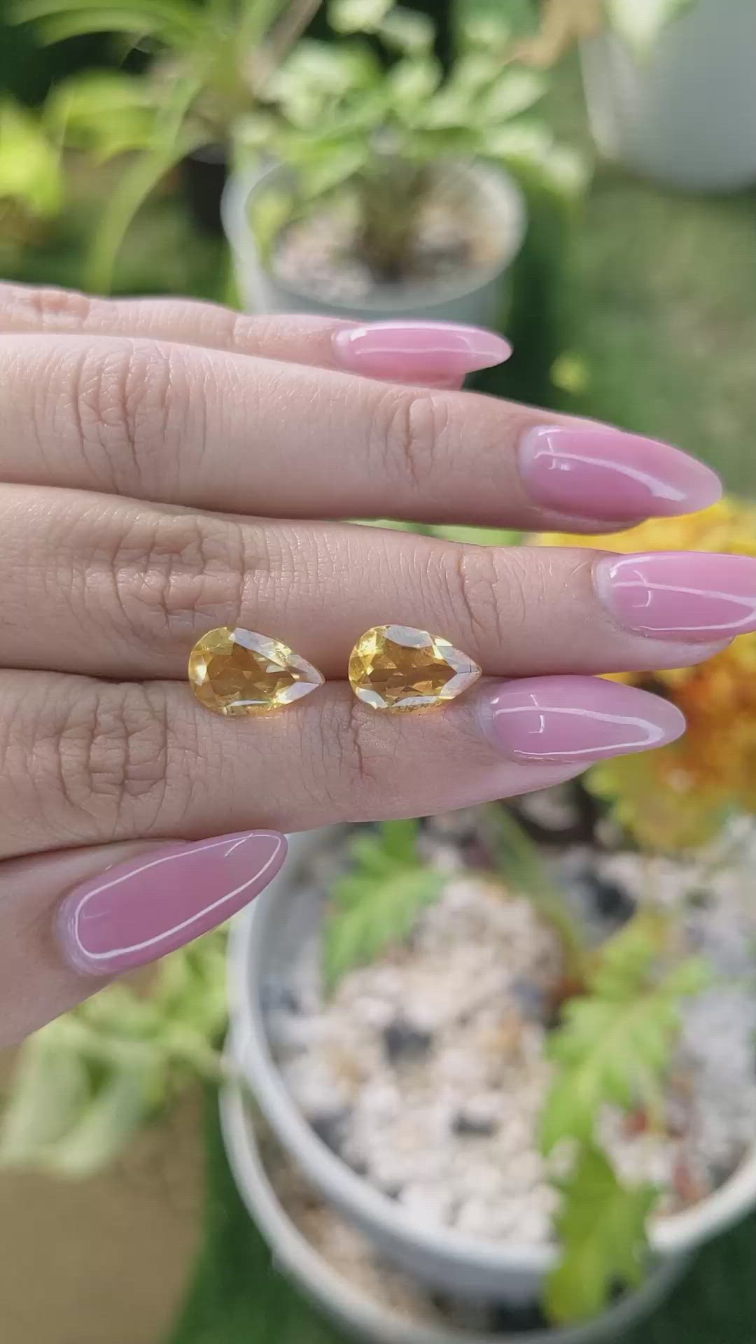 4.76 Ct.Tw.Total Carat Weight Citrine Pair from Brazil Size Video