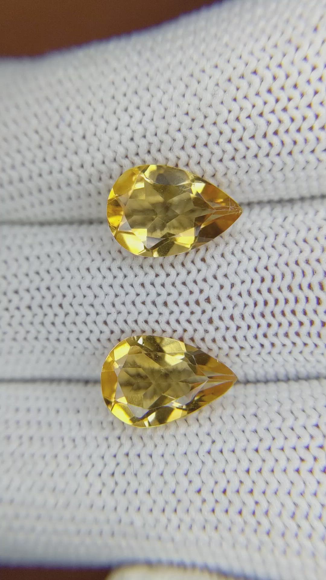 4.76 Ct.Tw.Total Carat Weight Citrine Pair from Brazil Size Video