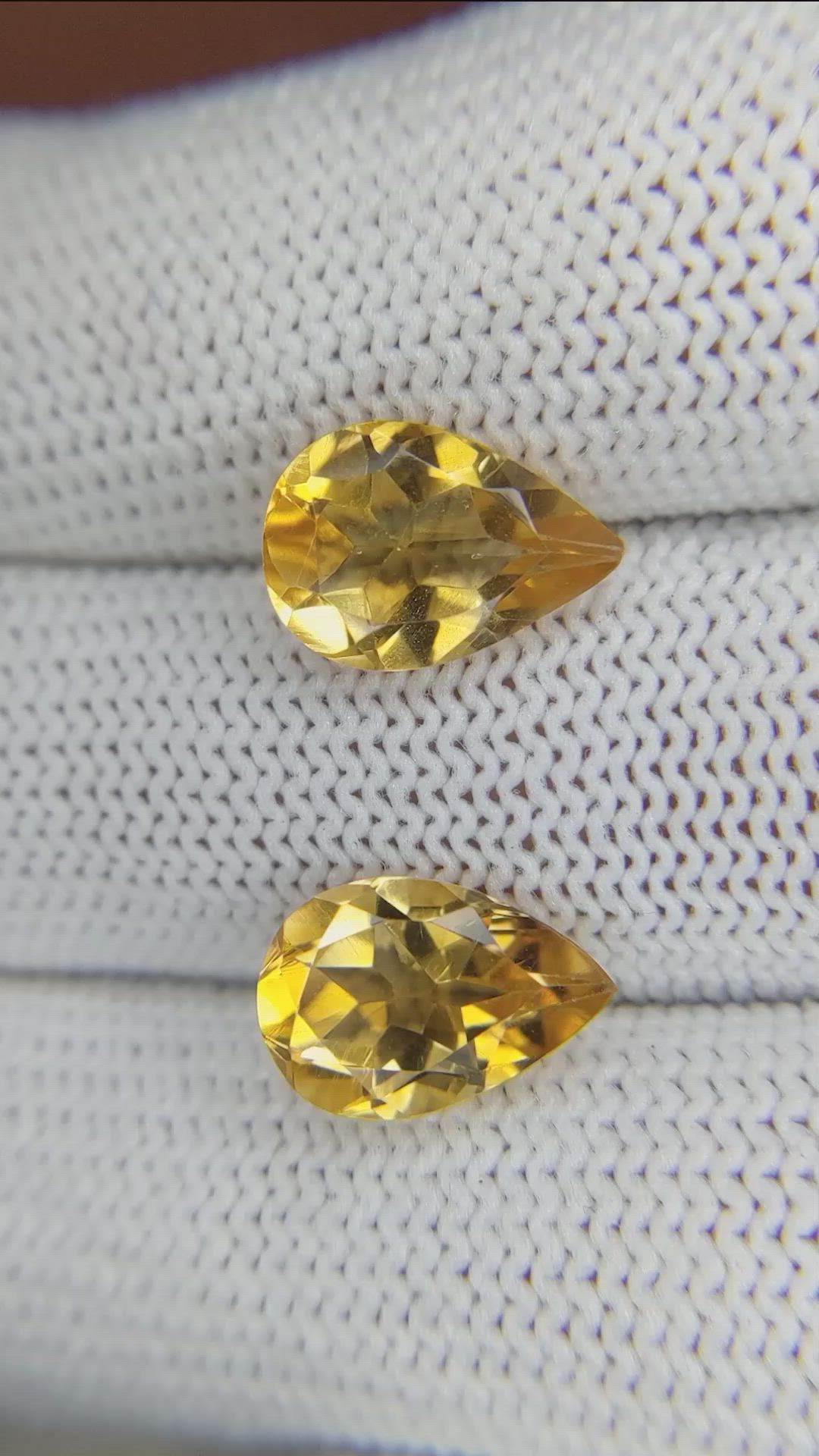 5.09 Ct.Tw.Total Carat Weight Citrine Pair from Brazil Size Video