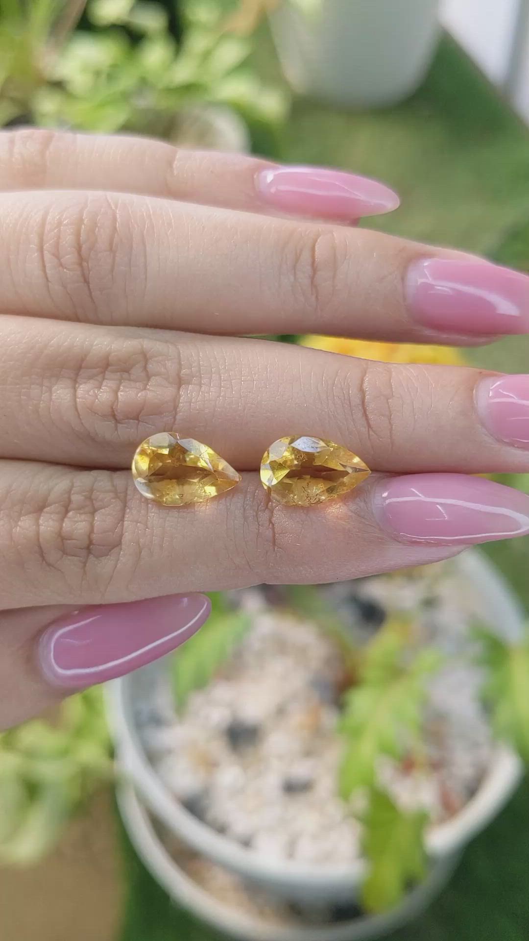 5.09 Ct.Tw.Total Carat Weight Citrine Pair from Brazil Size Video