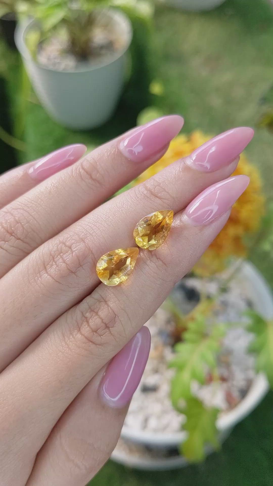 5.09 Ct.Tw.Total Carat Weight Citrine Pair from Brazil Size Video