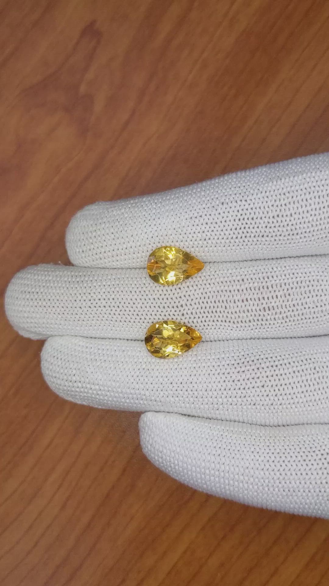 5.09 Ct.Tw.Total Carat Weight Citrine Pair from Brazil Size Video