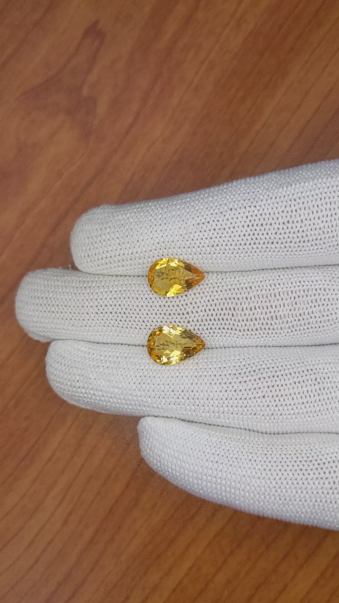 4.73 Ct.Tw.Total Carat Weight Citrine Pair from Brazil Size Video