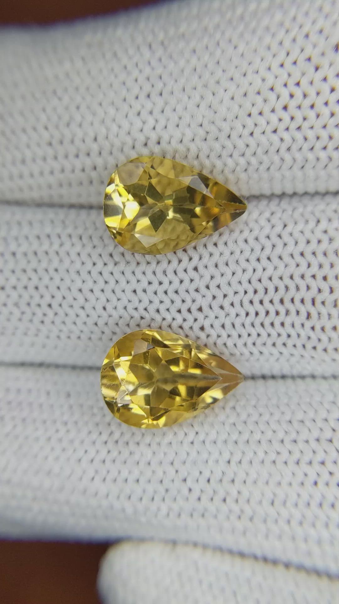 5.48 Ct.Tw.Total Carat Weight Citrine Pair from Brazil Size Video