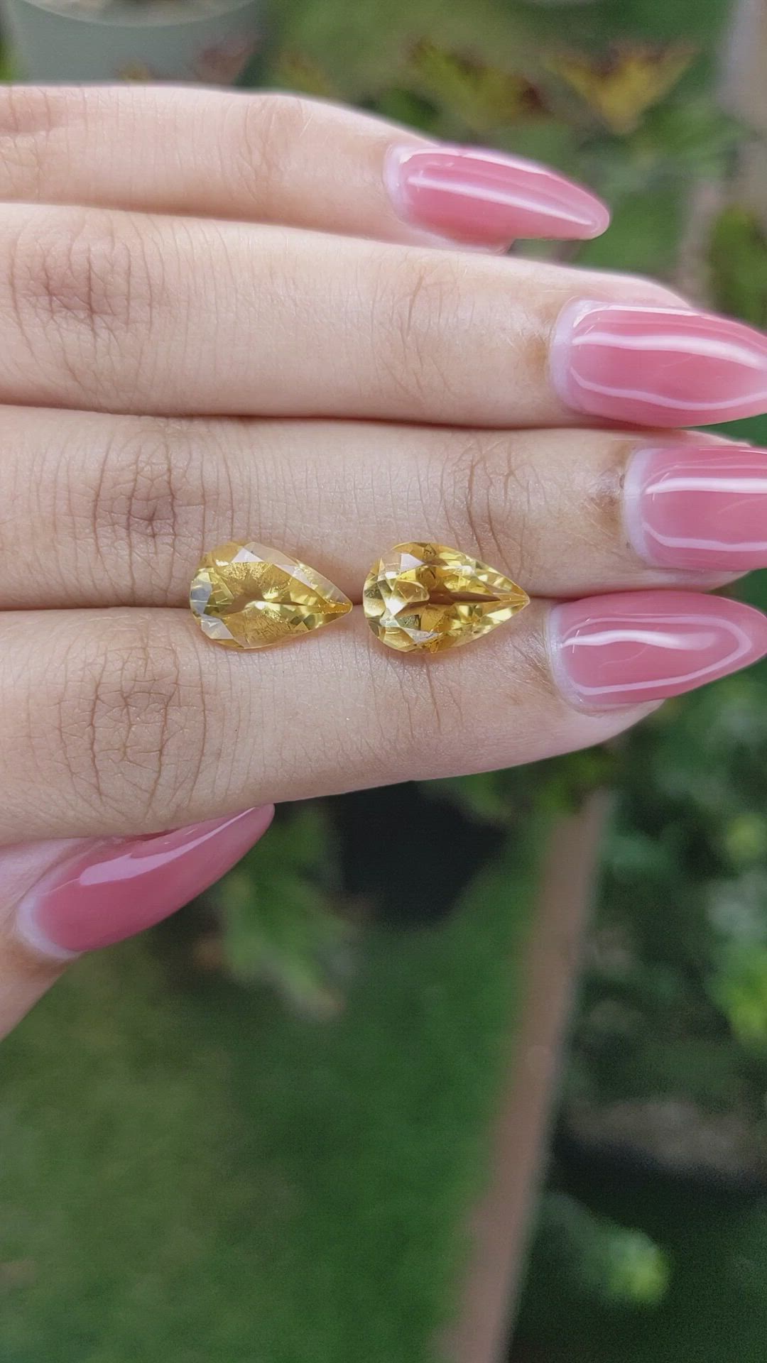 5.48 Ct.Tw.Total Carat Weight Citrine Pair from Brazil Size Video