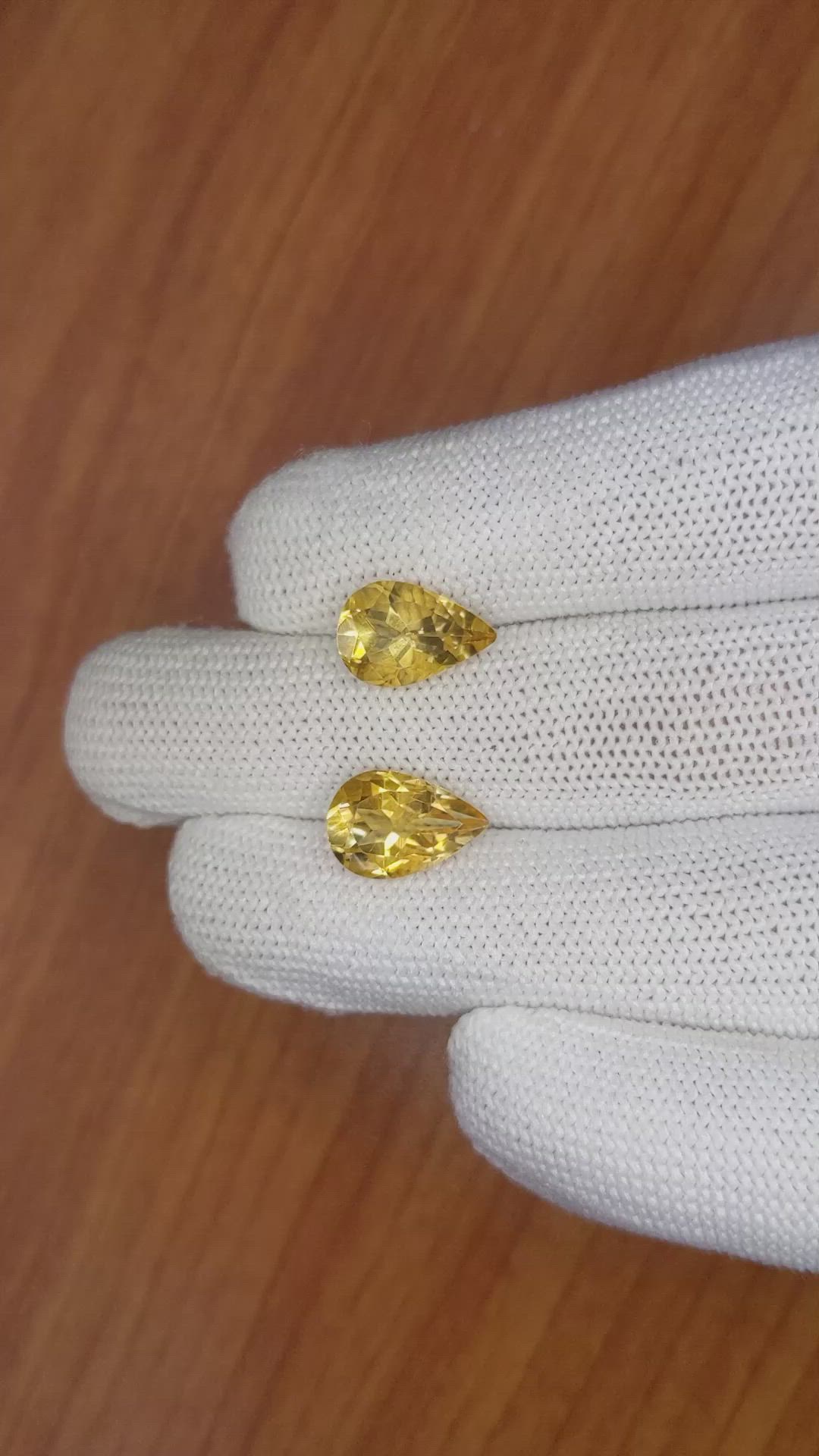 5.48 Ct.Tw.Total Carat Weight Citrine Pair from Brazil Size Video
