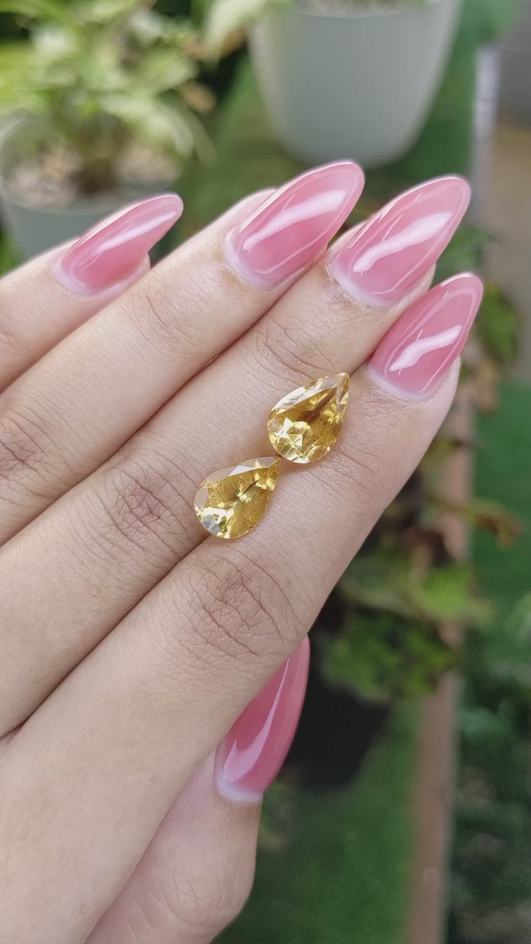 5.48 Ct.Tw.Total Carat Weight Citrine Pair from Brazil Size Video
