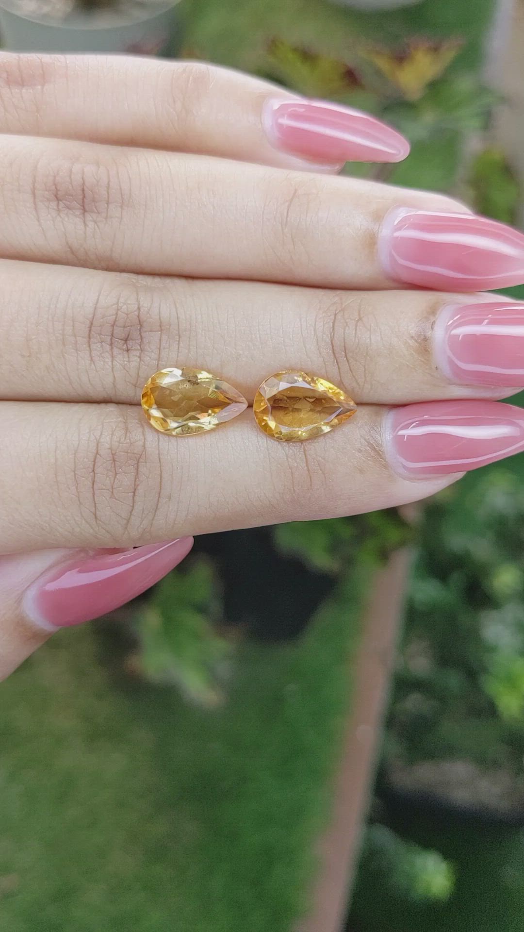 4.47 Ct.Tw.Total Carat Weight Citrine Pair from Brazil Size Video