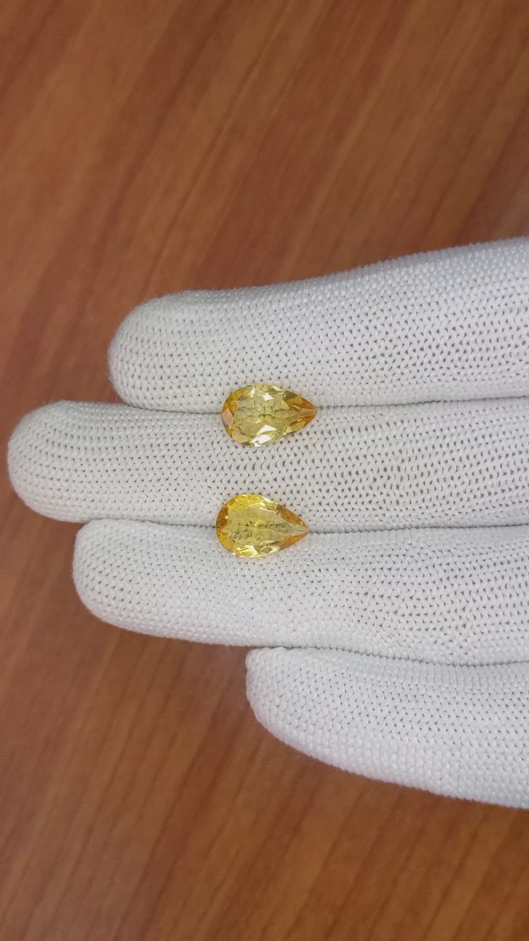 4.47 Ct.Tw.Total Carat Weight Citrine Pair from Brazil Size Video
