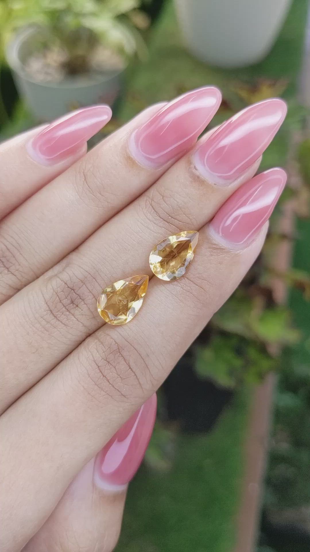 4.07 Ct.Tw.Total Carat Weight Citrine Pair from Brazil Size Video