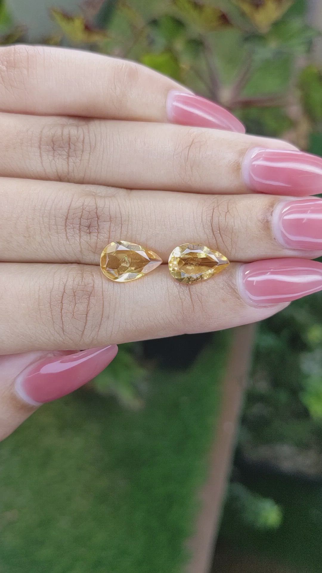 4.07 Ct.Tw.Total Carat Weight Citrine Pair from Brazil Size Video