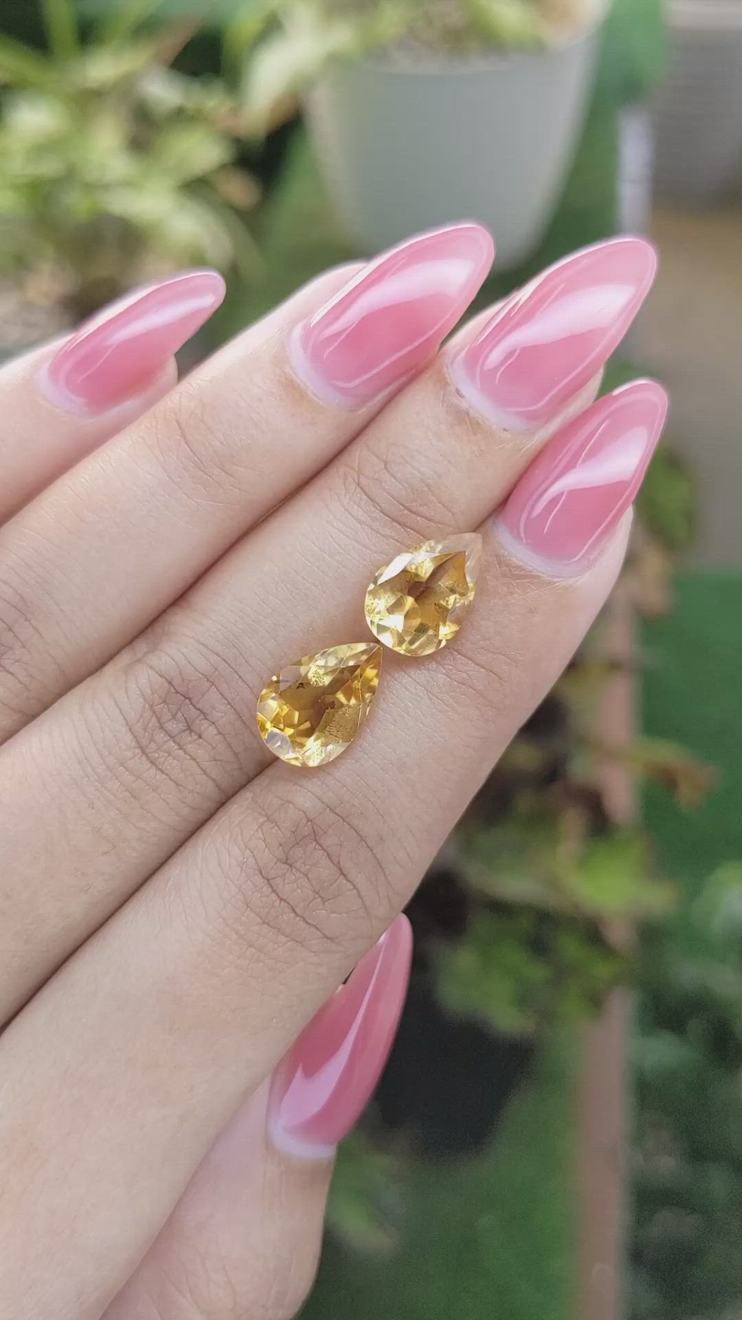 5.50 Ct.Tw.Total Carat Weight Citrine Pair from Brazil Size Video