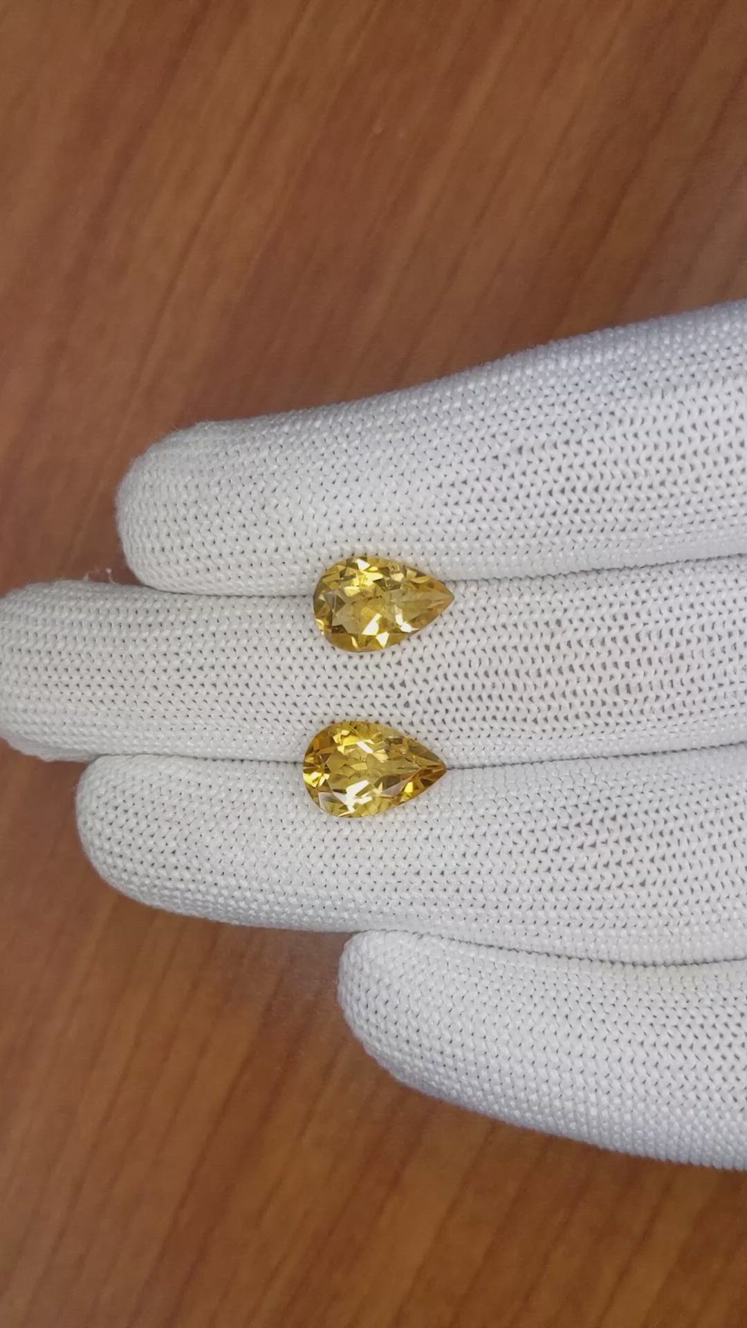 5.50 Ct.Tw.Total Carat Weight Citrine Pair from Brazil Size Video