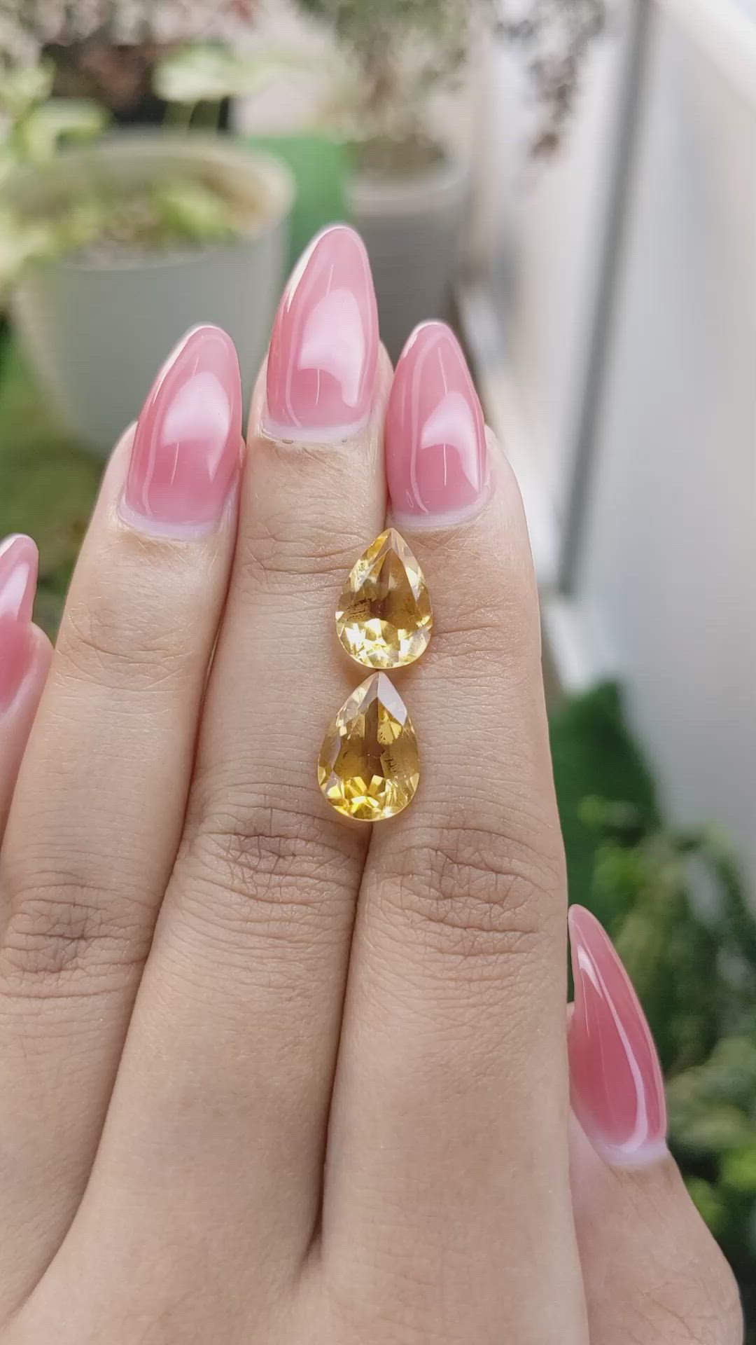 5.50 Ct.Tw.Total Carat Weight Citrine Pair from Brazil Size Video