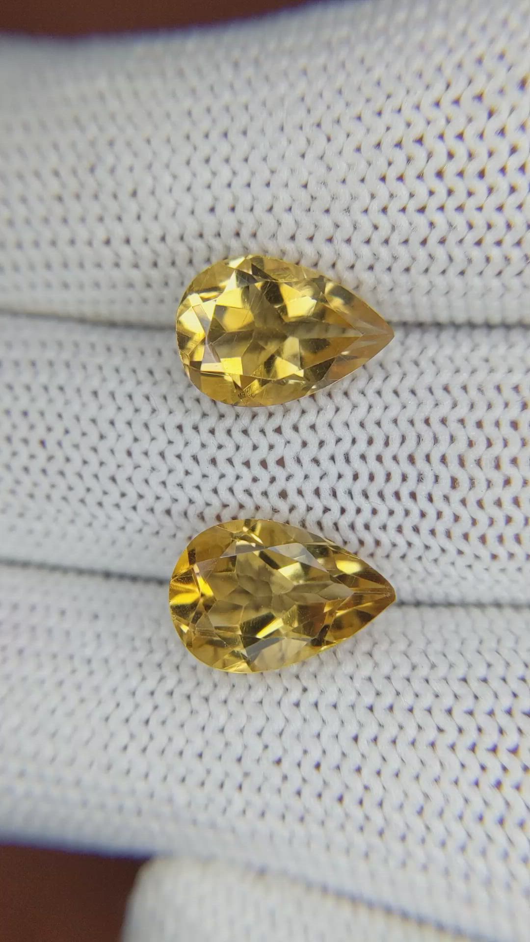 5.50 Ct.Tw.Total Carat Weight Citrine Pair from Brazil Size Video
