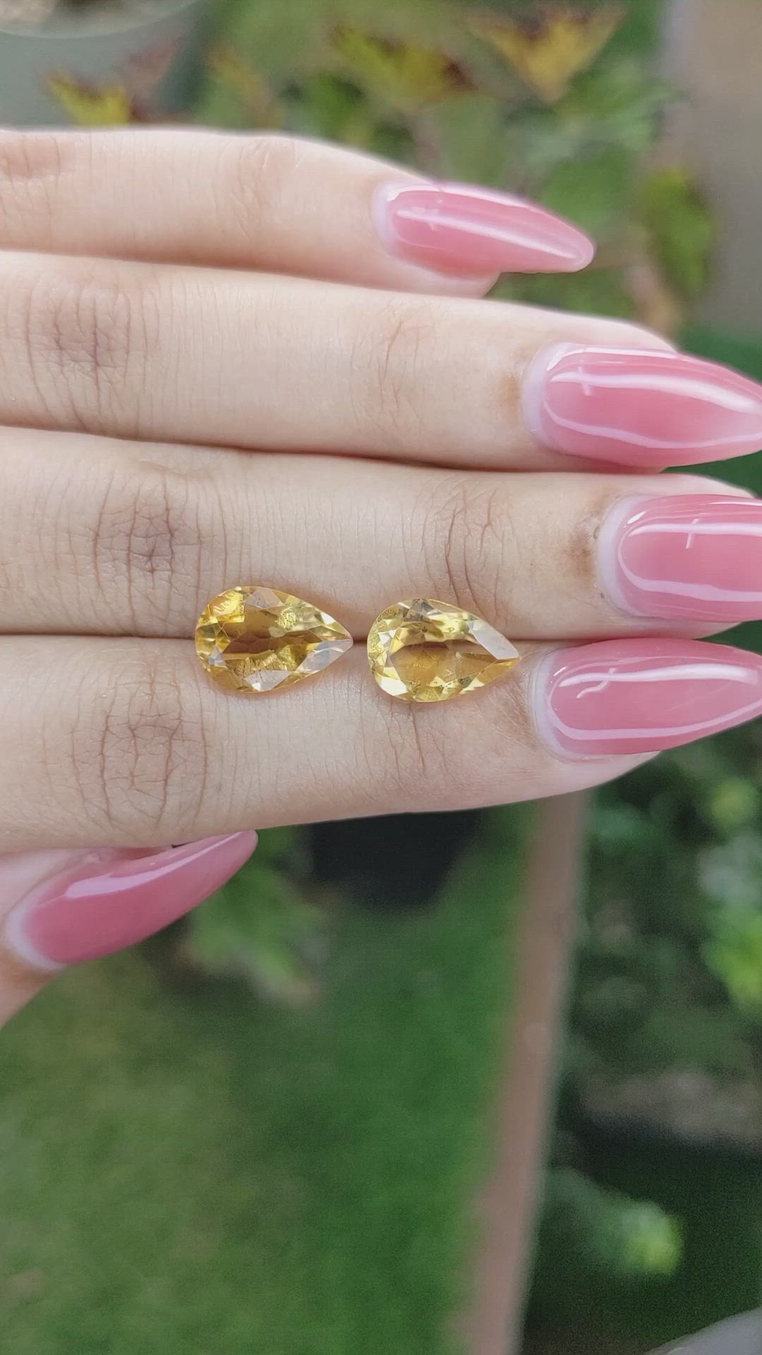 5.50 Ct.Tw.Total Carat Weight Citrine Pair from Brazil Size Video