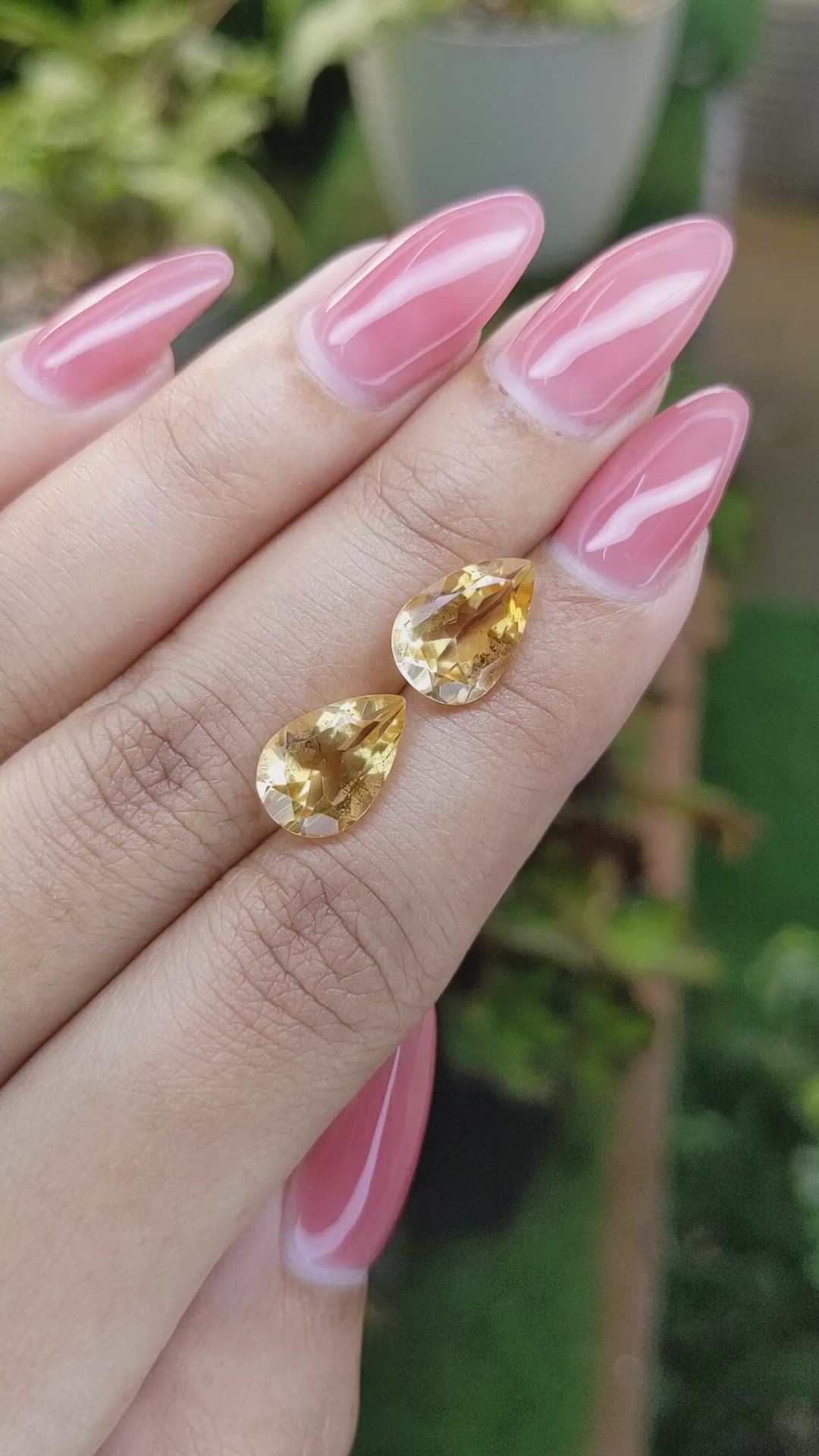 5.40 Ct.Tw.Total Carat Weight Citrine Pair from Brazil Size Video
