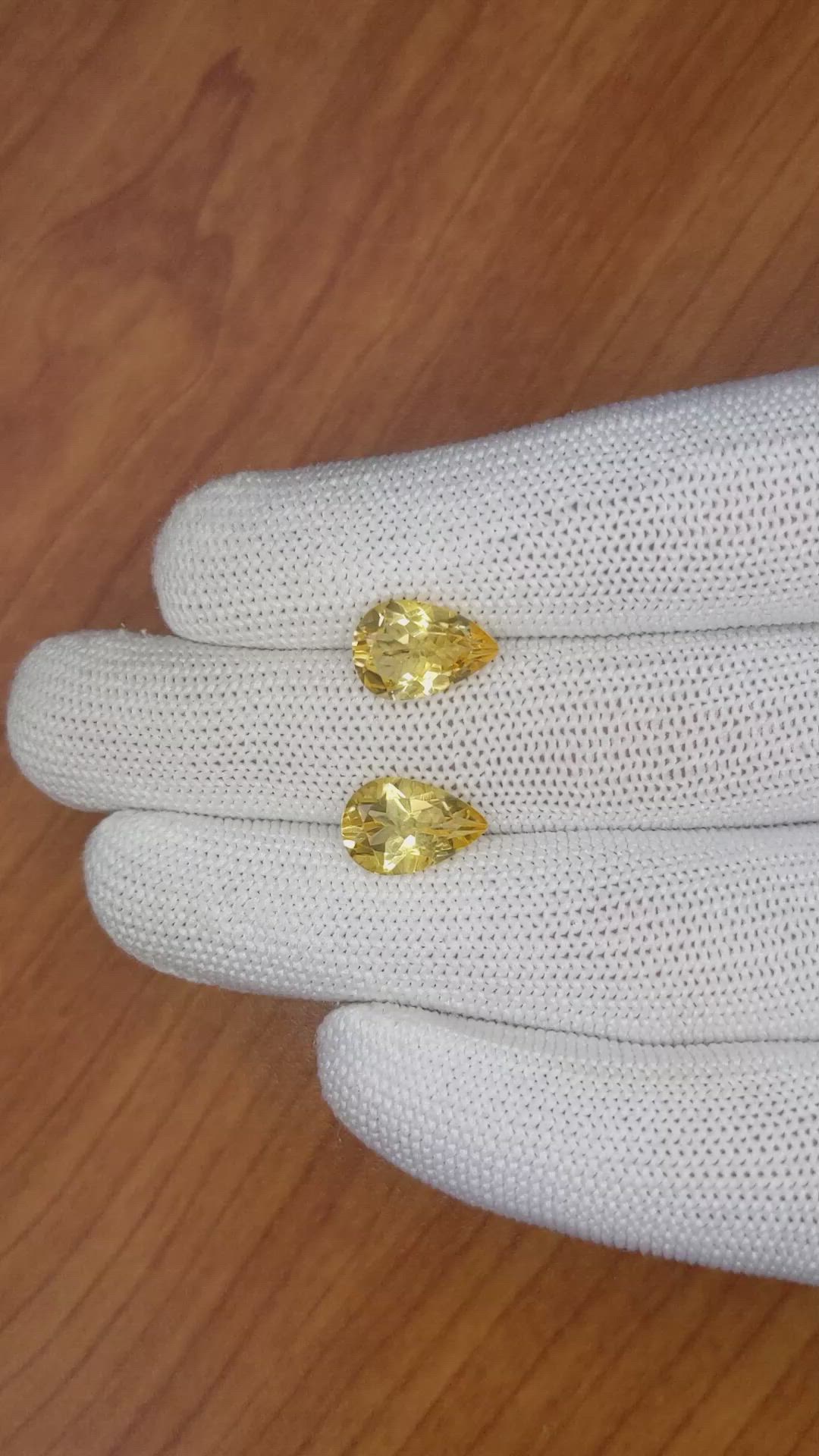 5.40 Ct.Tw.Total Carat Weight Citrine Pair from Brazil Size Video